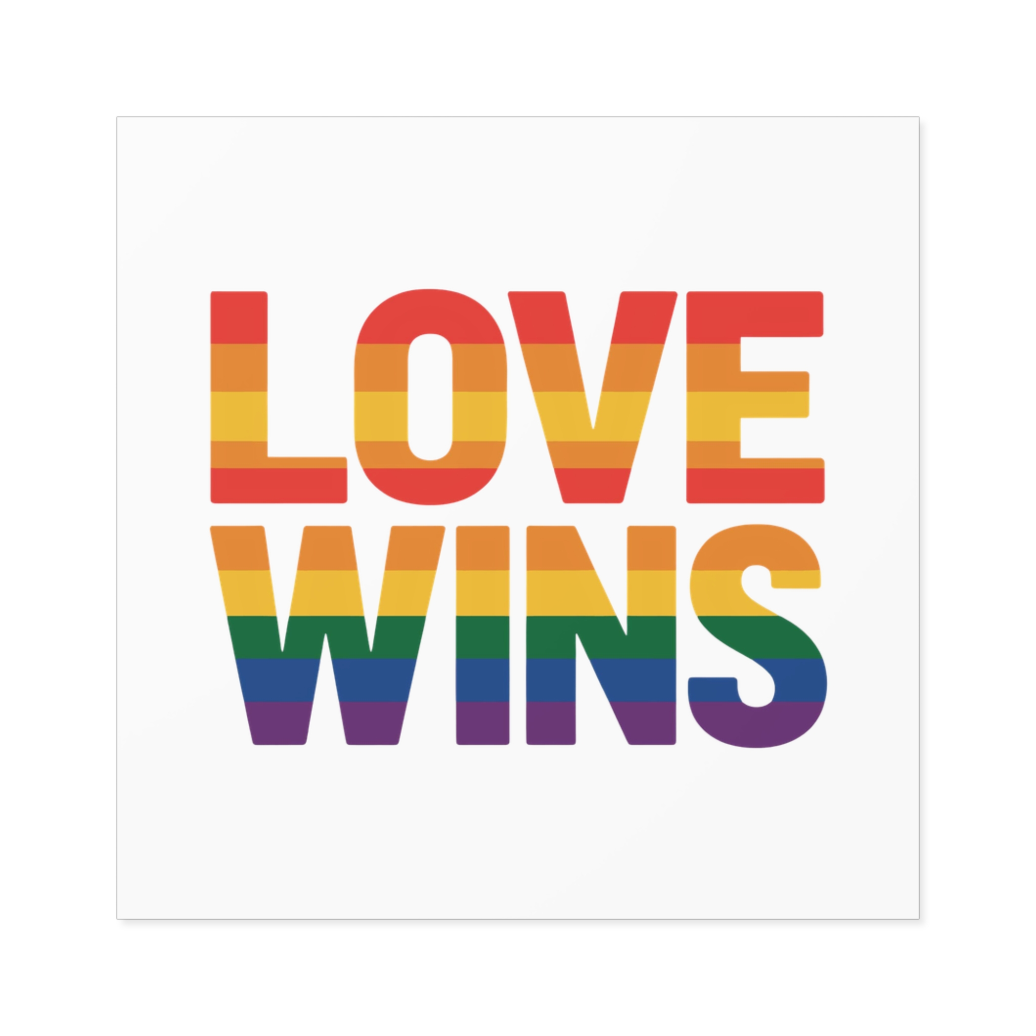 Love Wins Rainbow Pride Message1 Laminate Stickers Square - Image 17