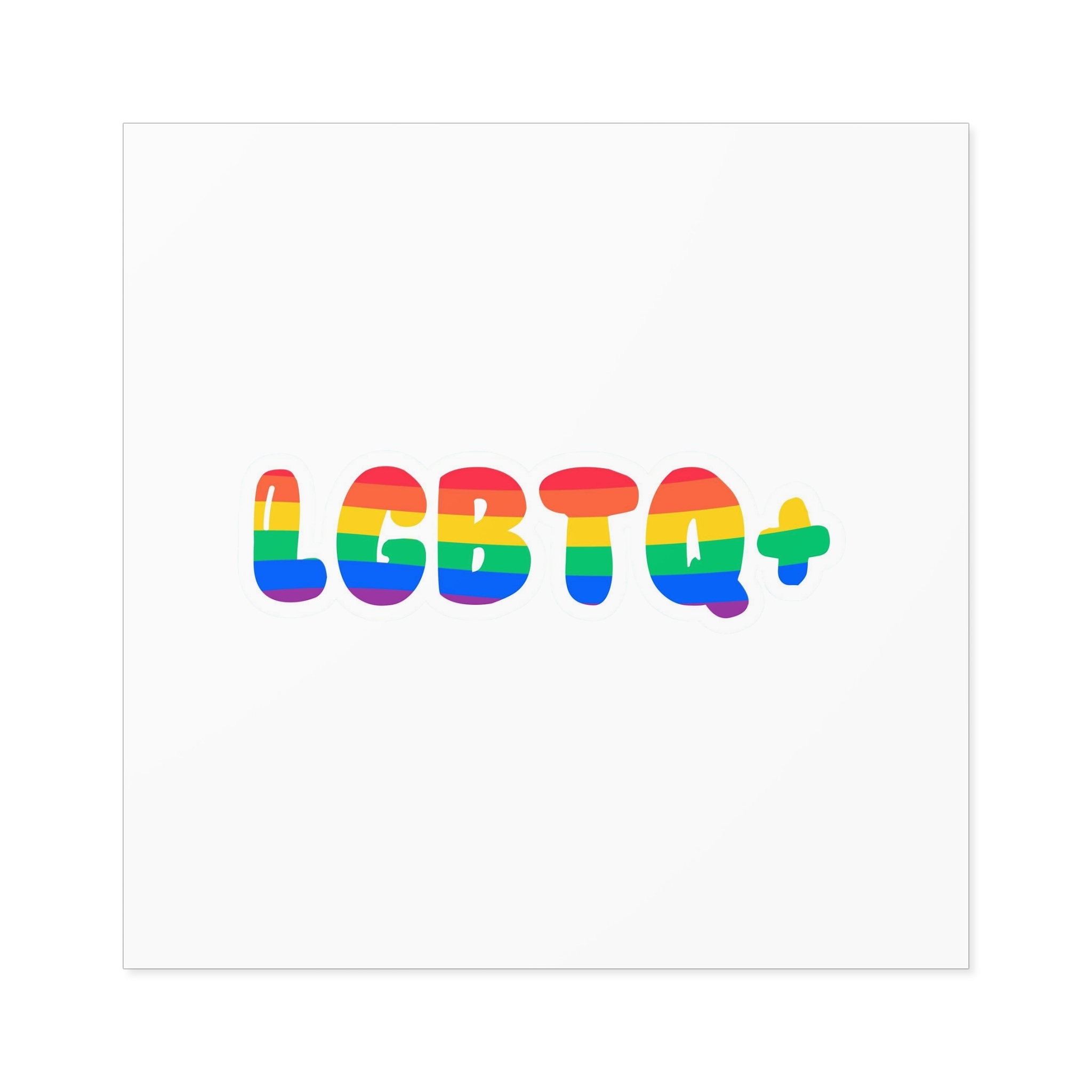 Pride Rainbow Lettering Text Writing Pattern Freedom Love Heart Homo Colors Flag Parade Lgbtq Flag W Laminate Stickers Square - Image 49