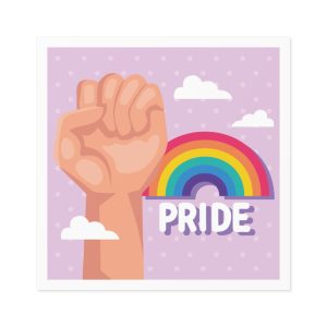 Pride Lettering With Rainbow Card Laminate Stickers Square