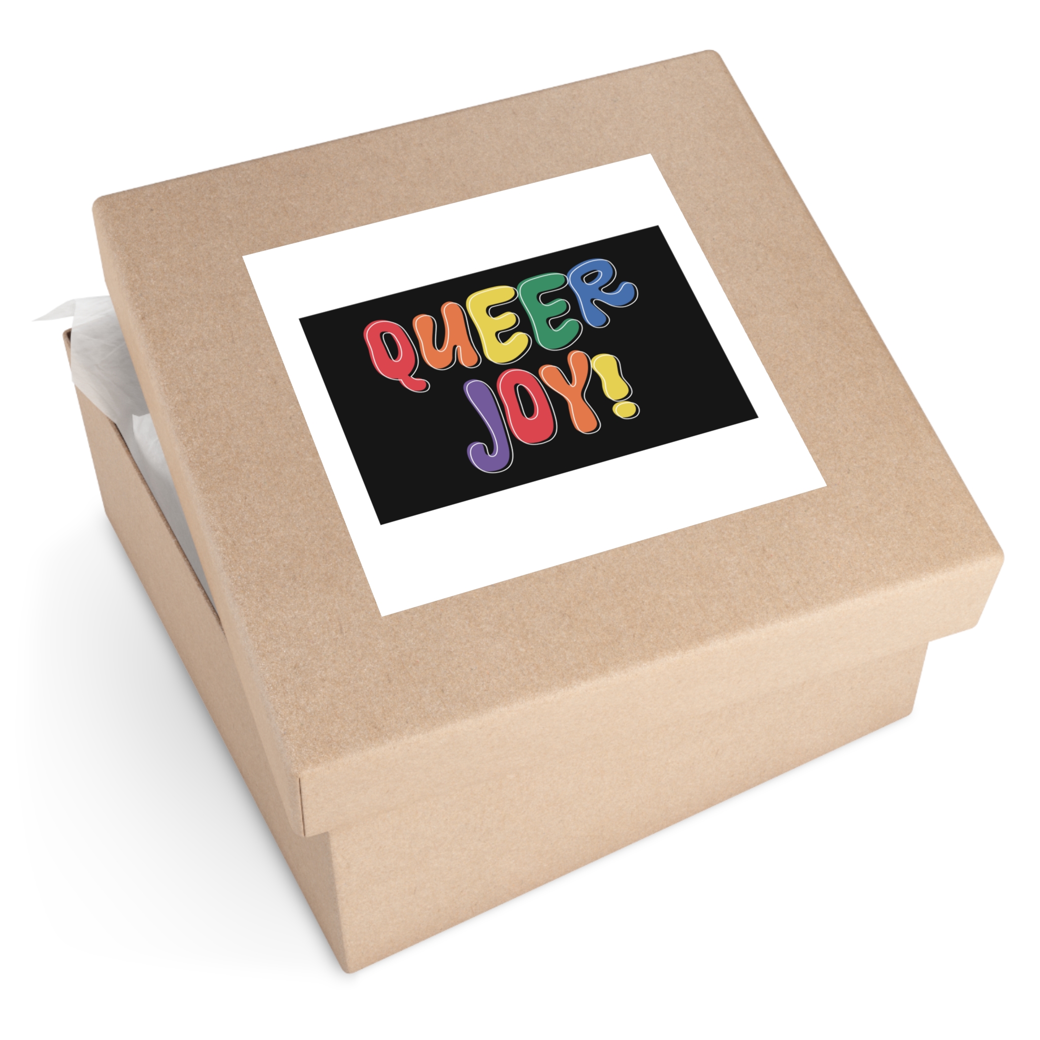 Queer Joy Colorful Celebration Lgbtq Pride Happiness Laminate Stickers Square - Image 59