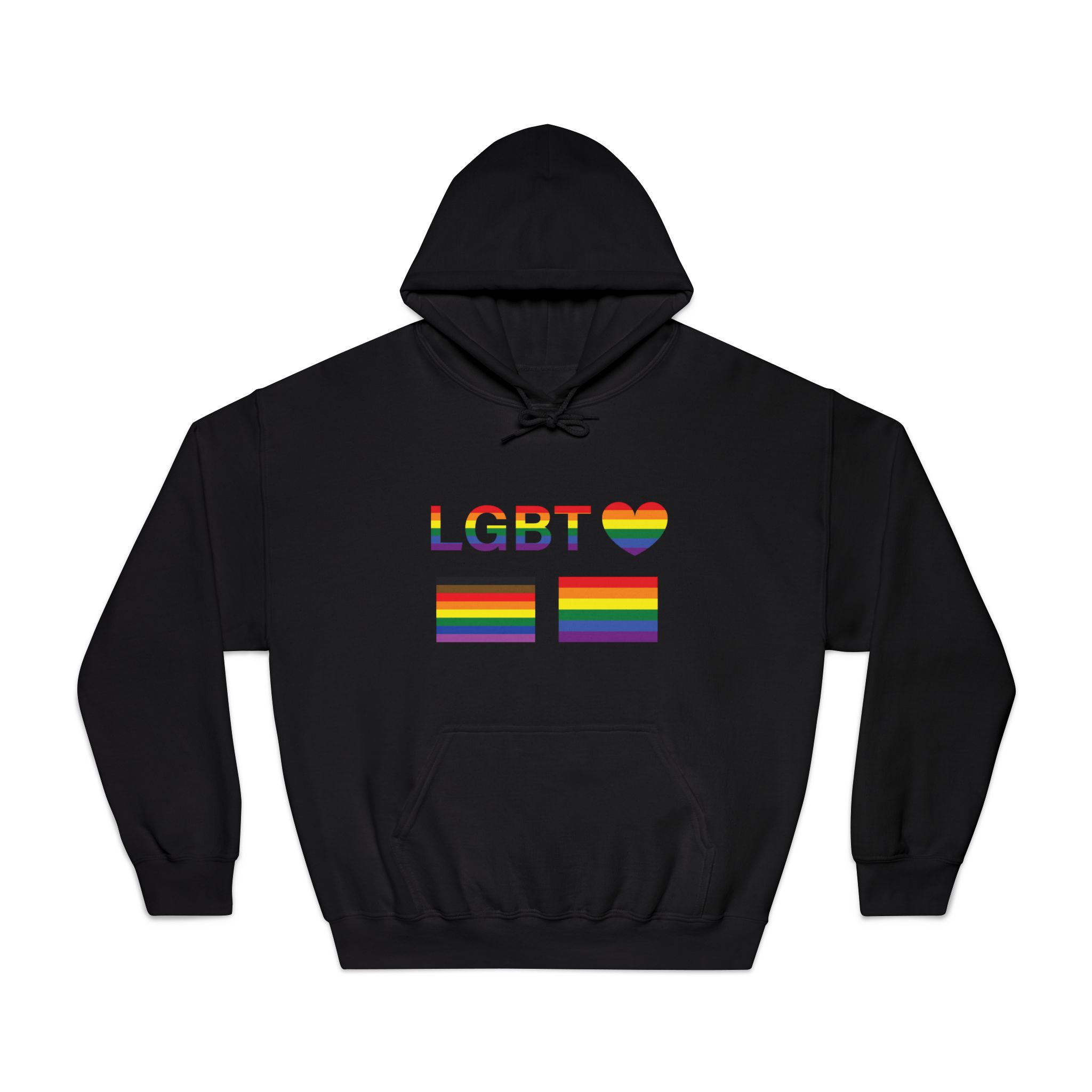 Lgbt Word Text Letter With Heart Rainbow Color Flag Isolated White Background Vector Illustrati Unisex Dryblend Hooded Sweatshirt - Image 9