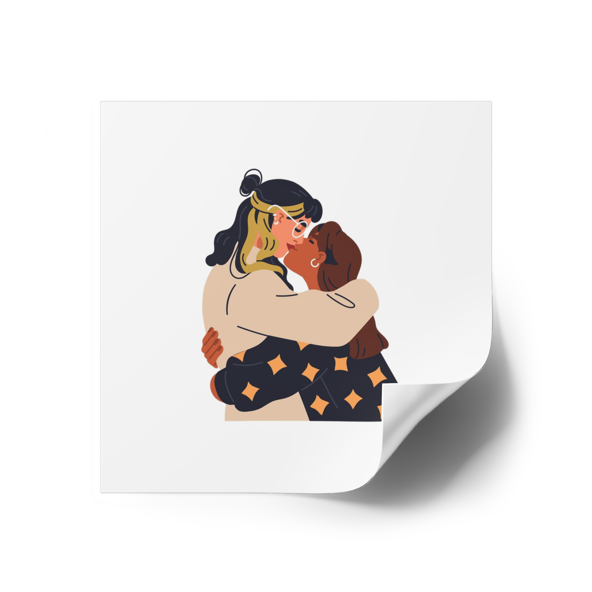 Lesbian Love Couple Kissing Hugging Lgbt Women Embracing Together With Passion Modern Young Homosexual Girlfriends Lgbtq Lovers Valentines Flat Vector Illustration Isolated White Background Laminate... - Image 26