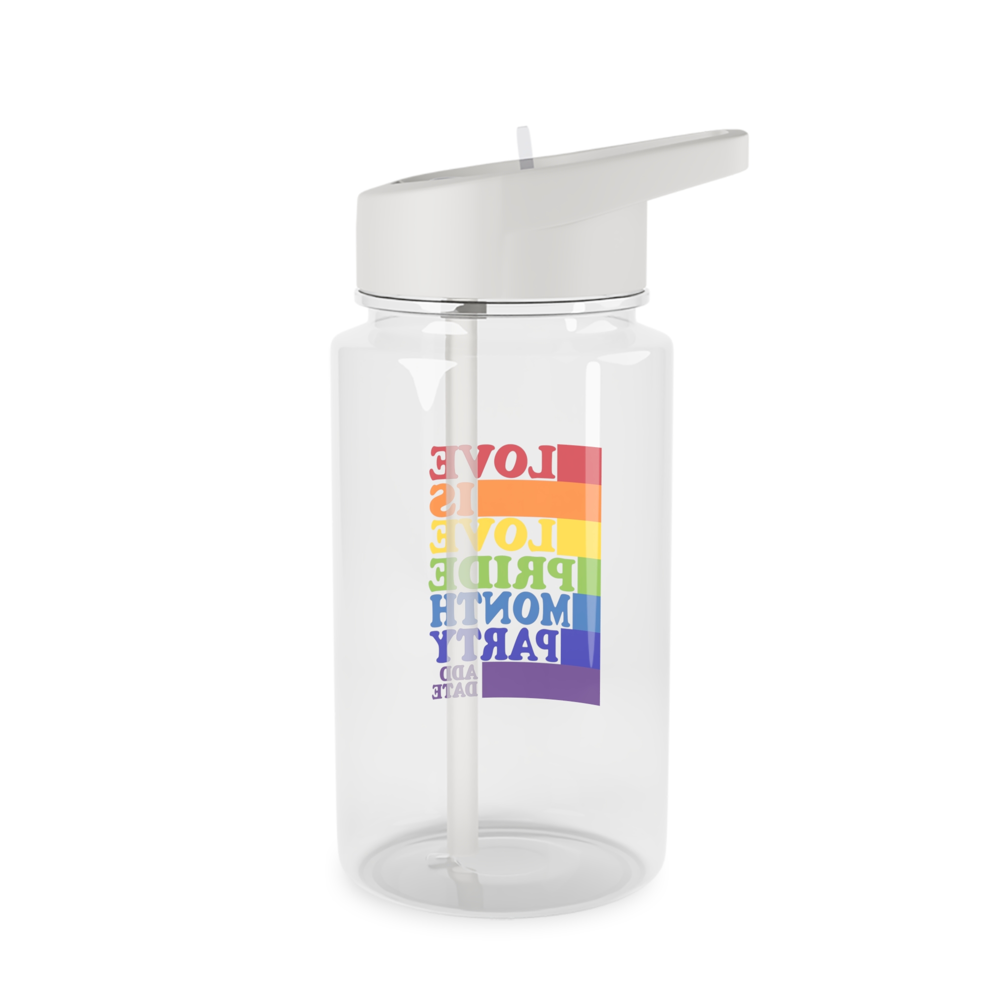 Love Is Love Pride Month Party Poster Flyer Social Media Post Design Tritan Water Bottle - Image 2
