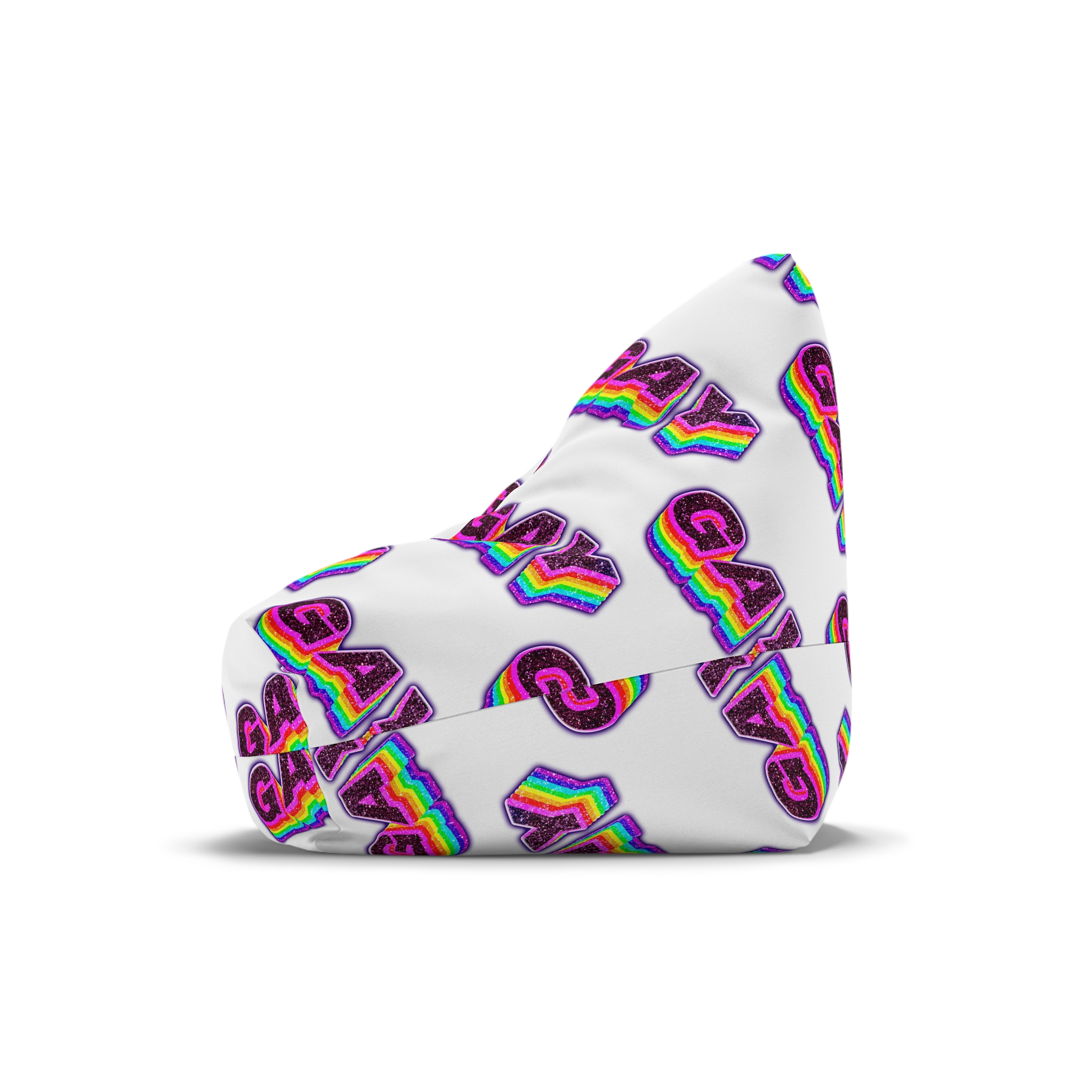 Gay Word Rainbow 3d Png Word Art Bean Bag Chair Cover - Image 4