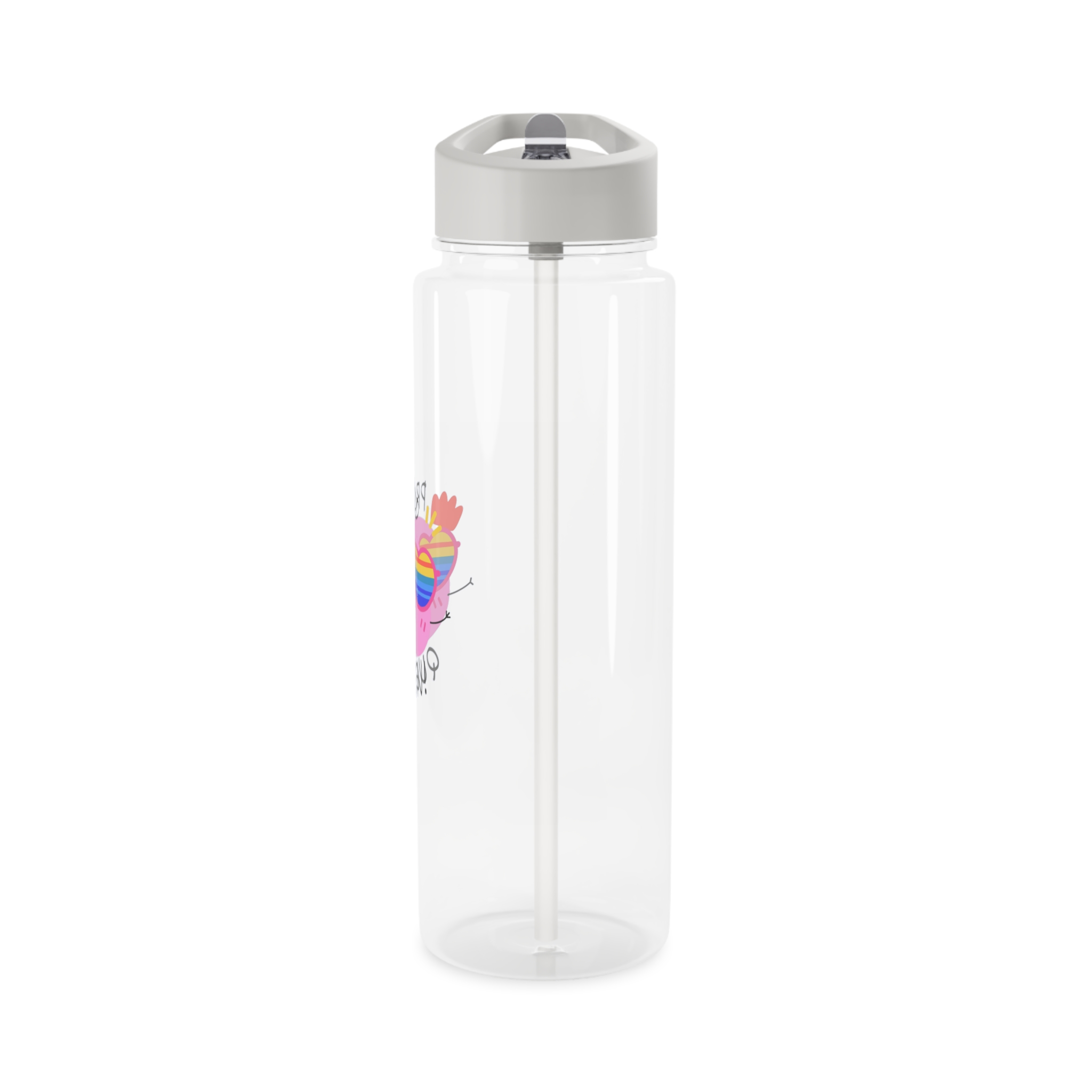 Pink Blob With Rainbow Heart Sunglasses Saying Proud Queen Flat Sticker Tritan Water Bottle - Image 7