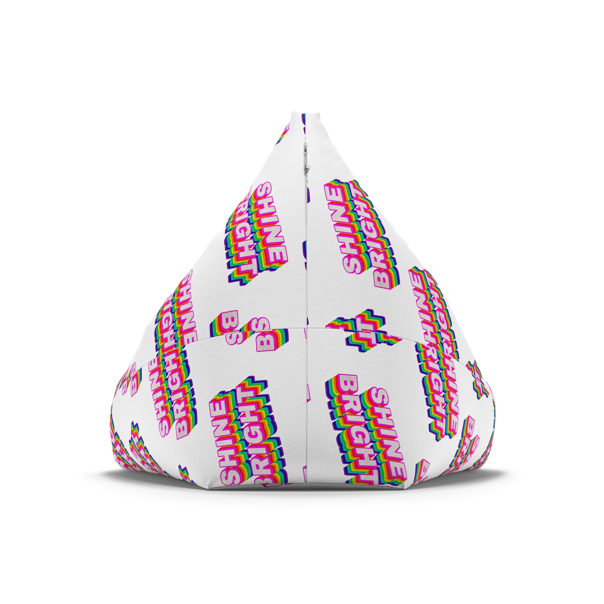 Rainbow Word Shine Bright Typography Design Element Bean Bag Chair Cover - Image 6