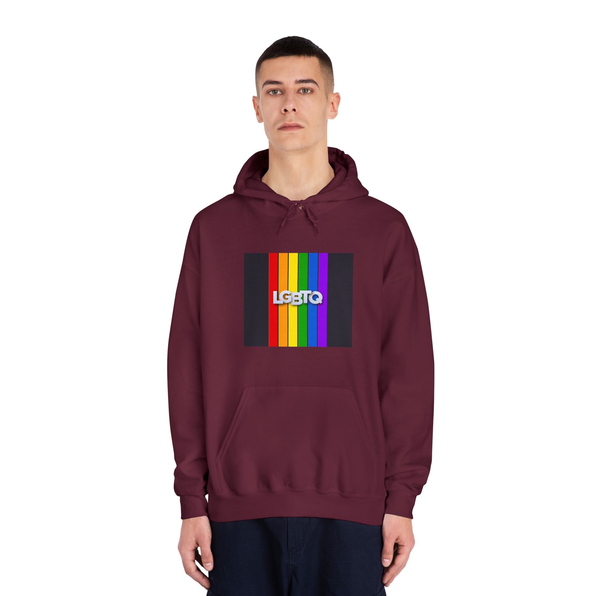 Lgbtq Paper Sign Rainbow Flag Unisex Dryblend Hooded Sweatshirt - Image 19