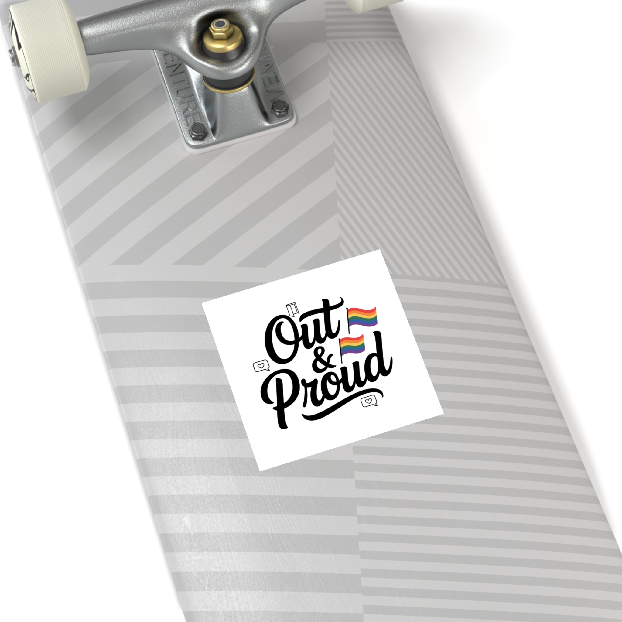 Out Proud T Shirt Design Isolated White Background1 Laminate Stickers Square - Image 72