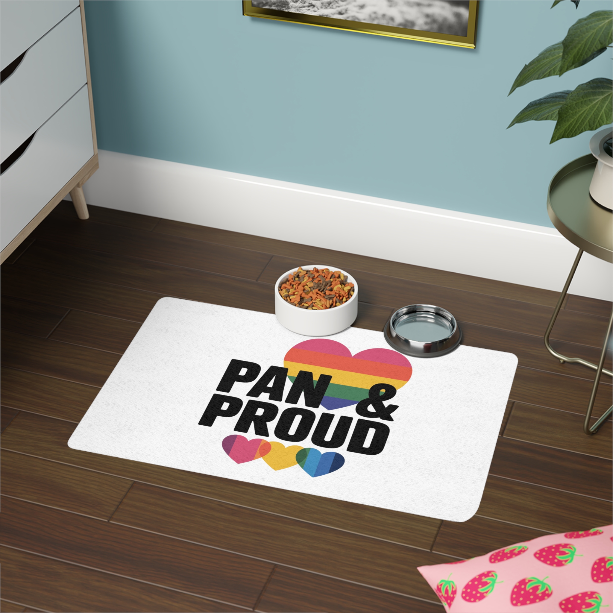 Pan Proud T Shirt Design Isolated White Background 2 Pet Food Mat 12x18 - Image 4