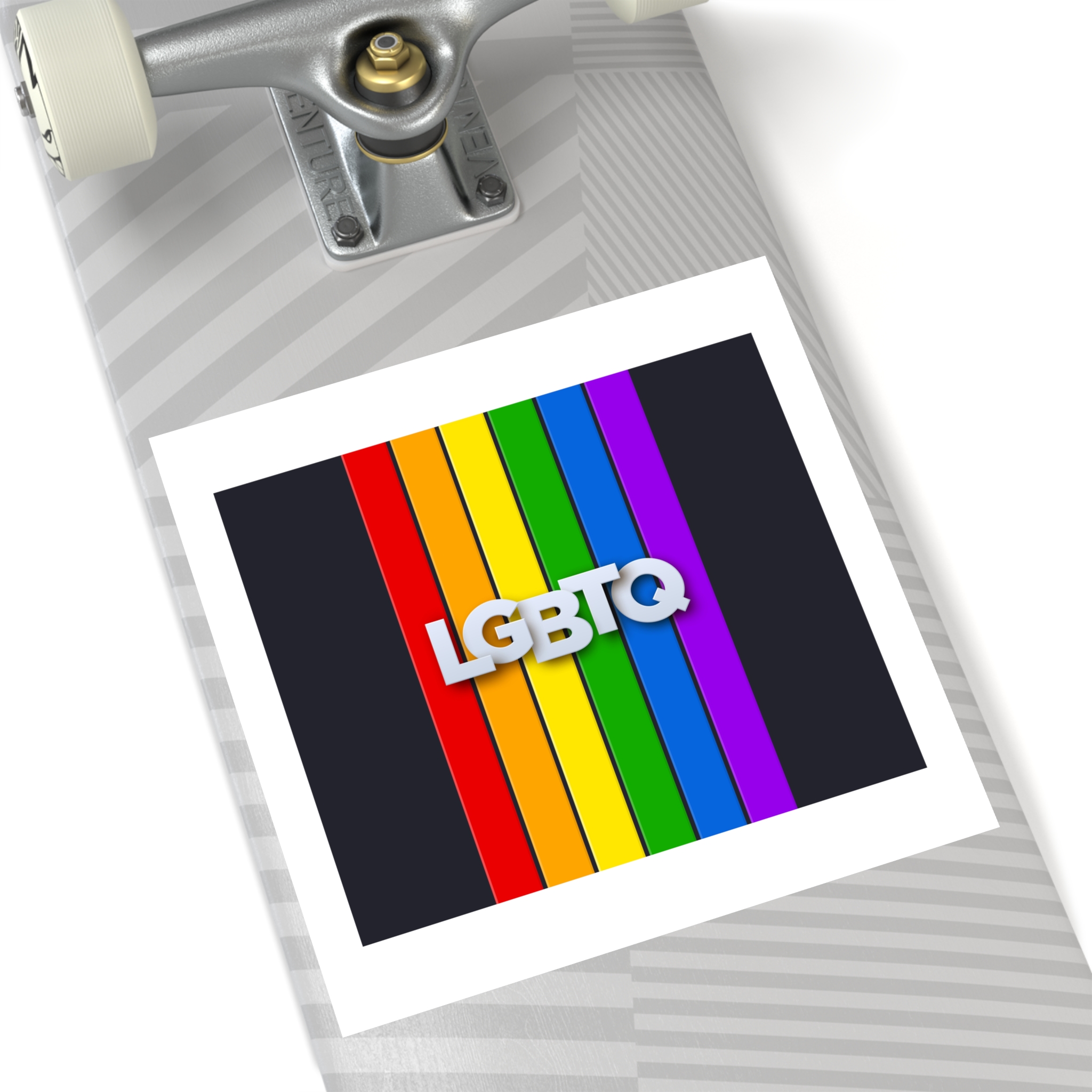 Lgbtq Paper Sign Rainbow Flag Laminate Stickers Square - Image 60