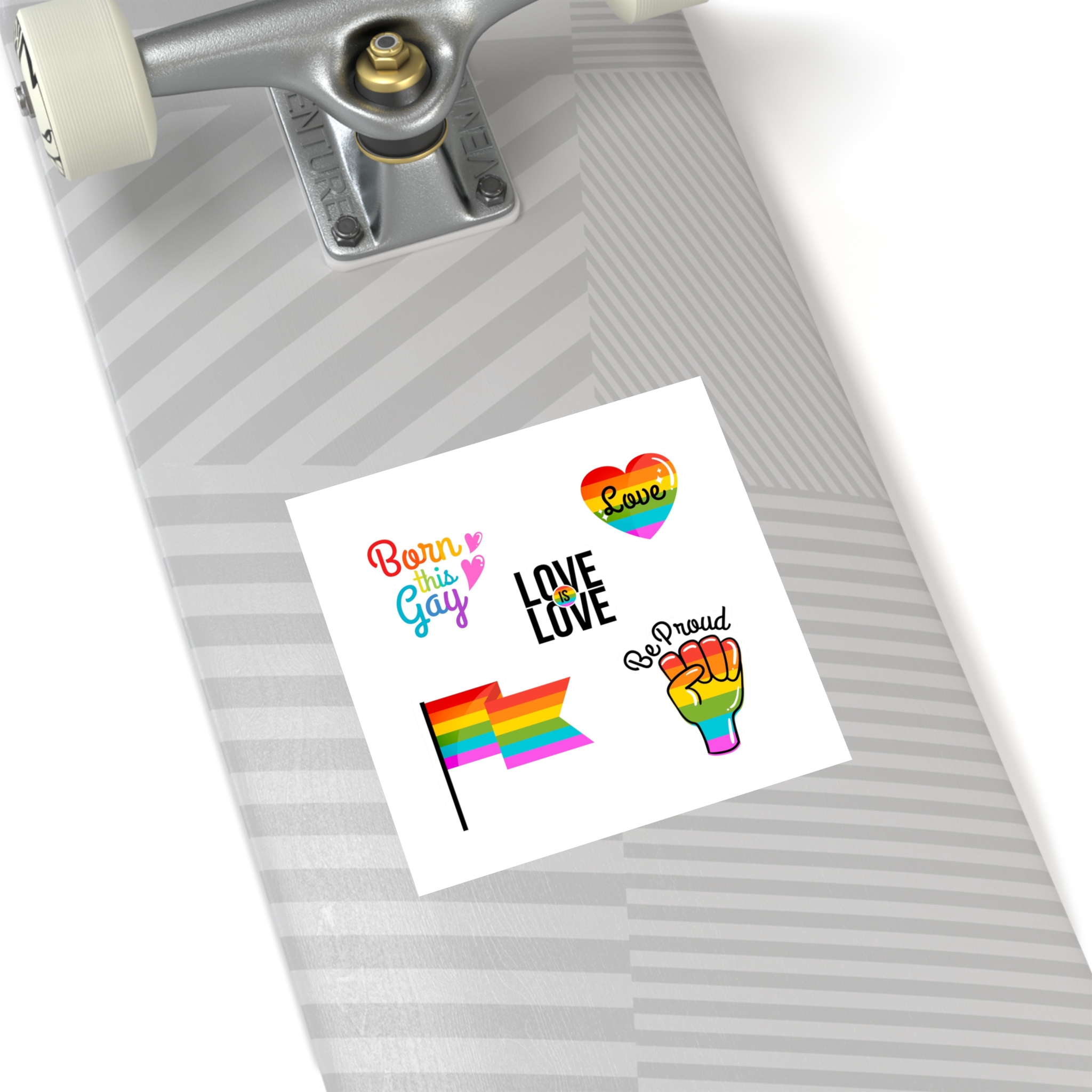 Pride Day Badges With Flag Collection Laminate Stickers Square - Image 36