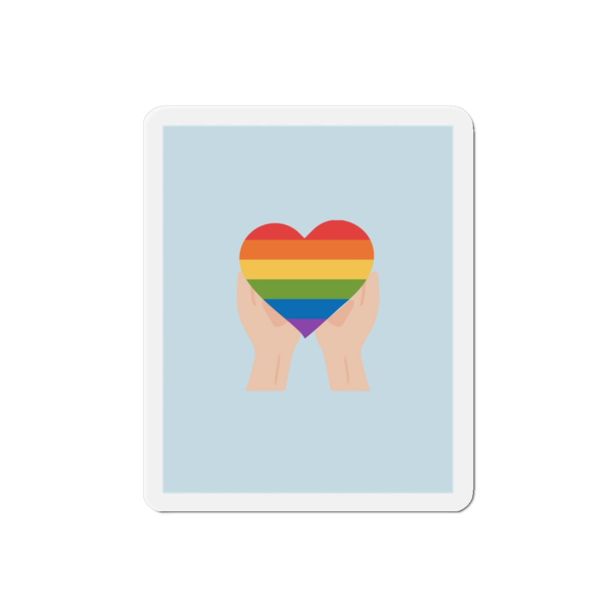 Pride Lgbt Card Support Love Poster That Says Rainbow Heart It Die Cut Magnets