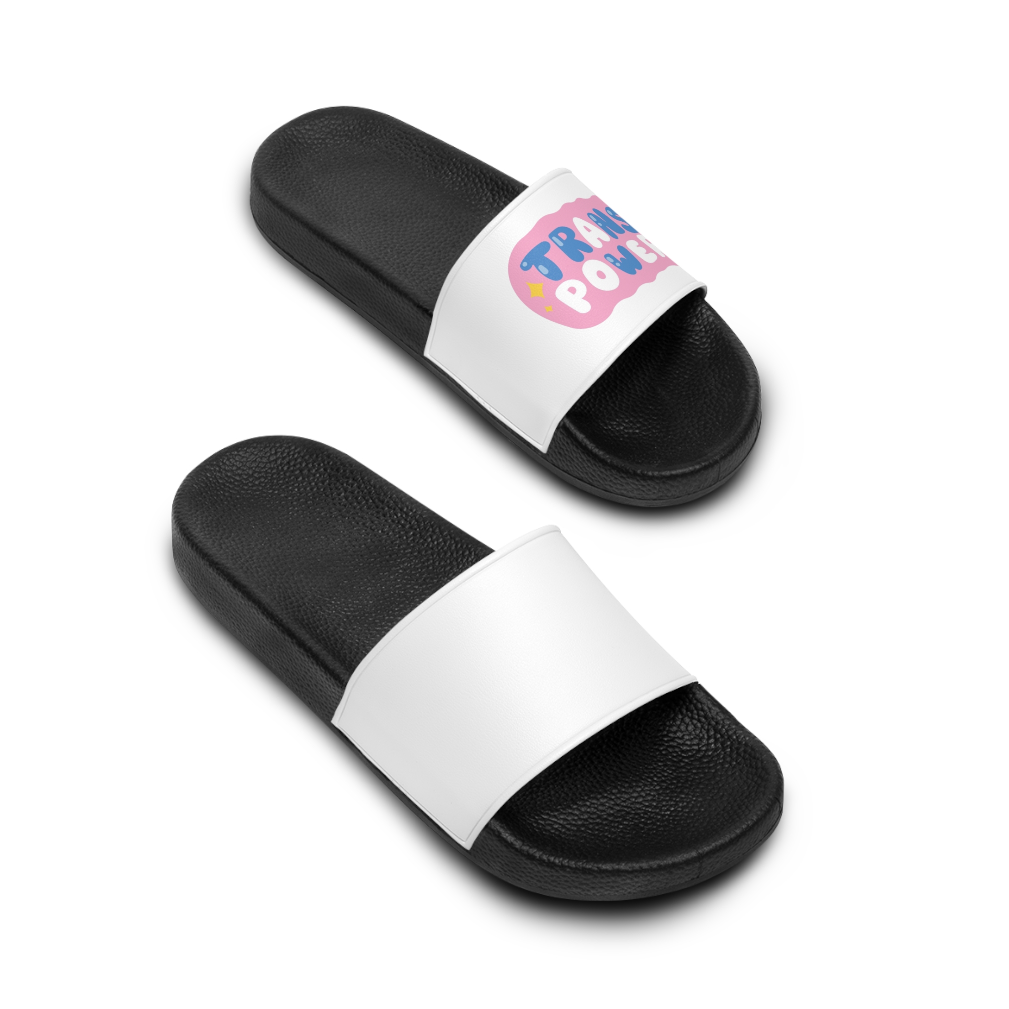 Lgbt Sticker Pack White Background Lgbtq Set Symbol Lgbt Pride Community Rainbow Elements Vector Hand Draw Illustration Hand Drawn Lettering(2) Mens Slide Sandals - Image 4
