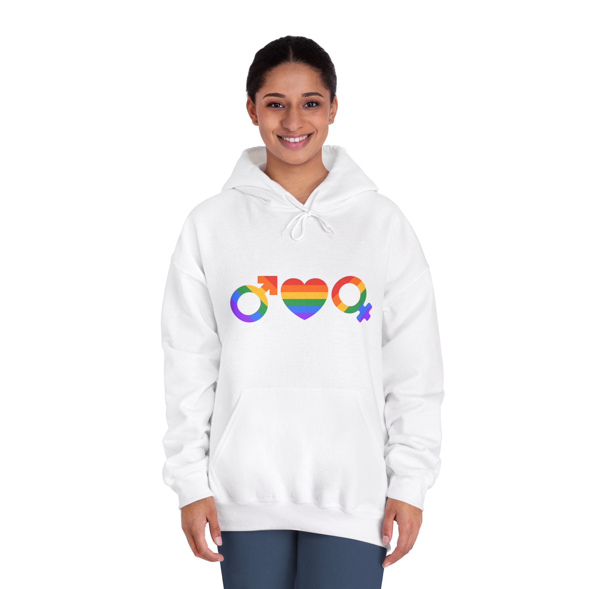 Lgbt Pride Month June Lesbian Gay Bisexual Transgender Lgbtq Flag Rainbow Vector(2) Unisex Dryblend Hooded Sweatshirt - Image 4