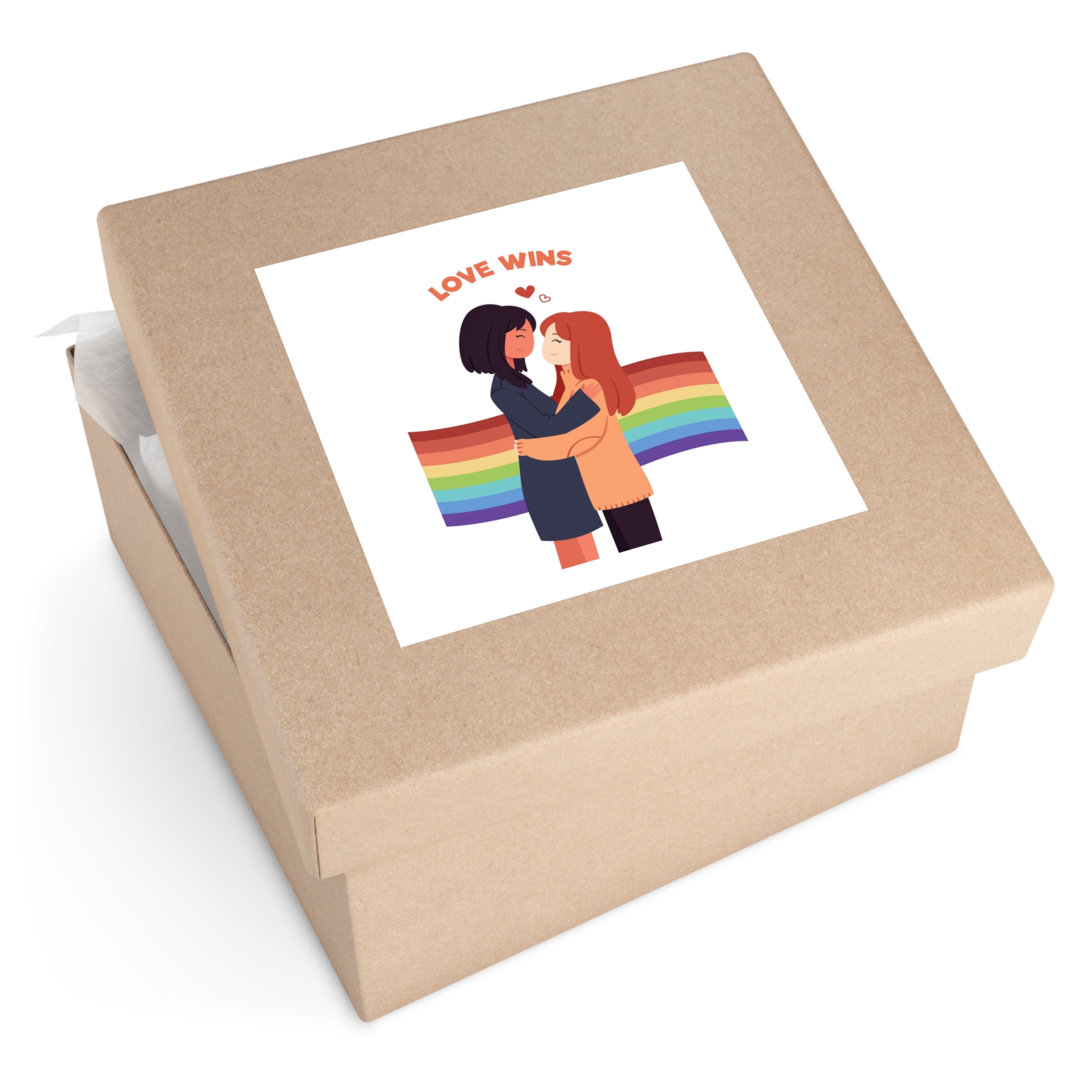 Pride Day People With Women Laminate Stickers Square - Image 51