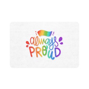 Always Proud Pride Lettering Pet Food Mat 12x18