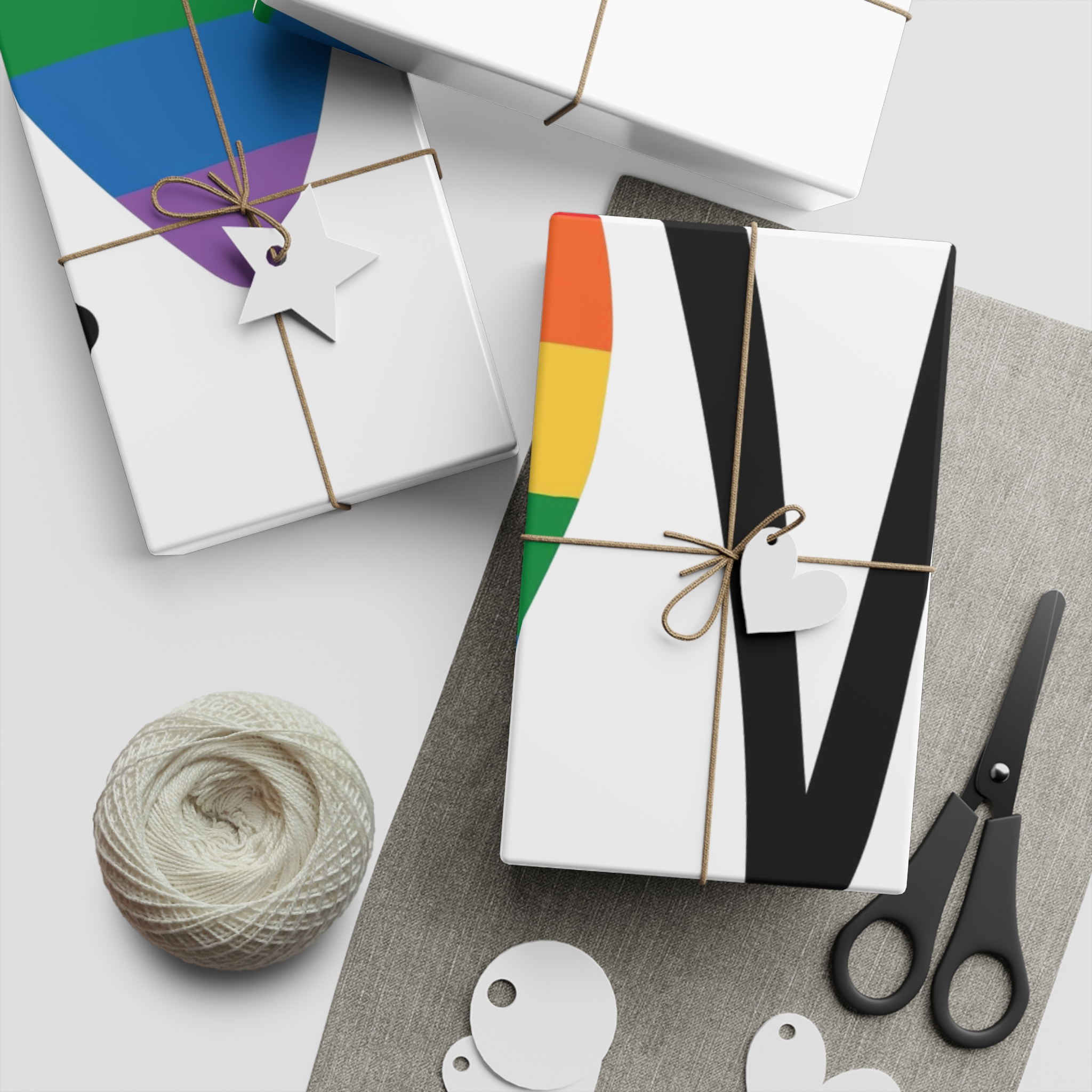 Hand Drawn Love Lgbt Pride Lettering With Rainbow Flag Heart Gift Wrapping Paper Sheets 1pc - Image 5