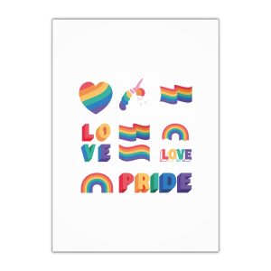 Set Ten Lgbtq Pride Items Gift Wrapping Paper Sheets 1pc