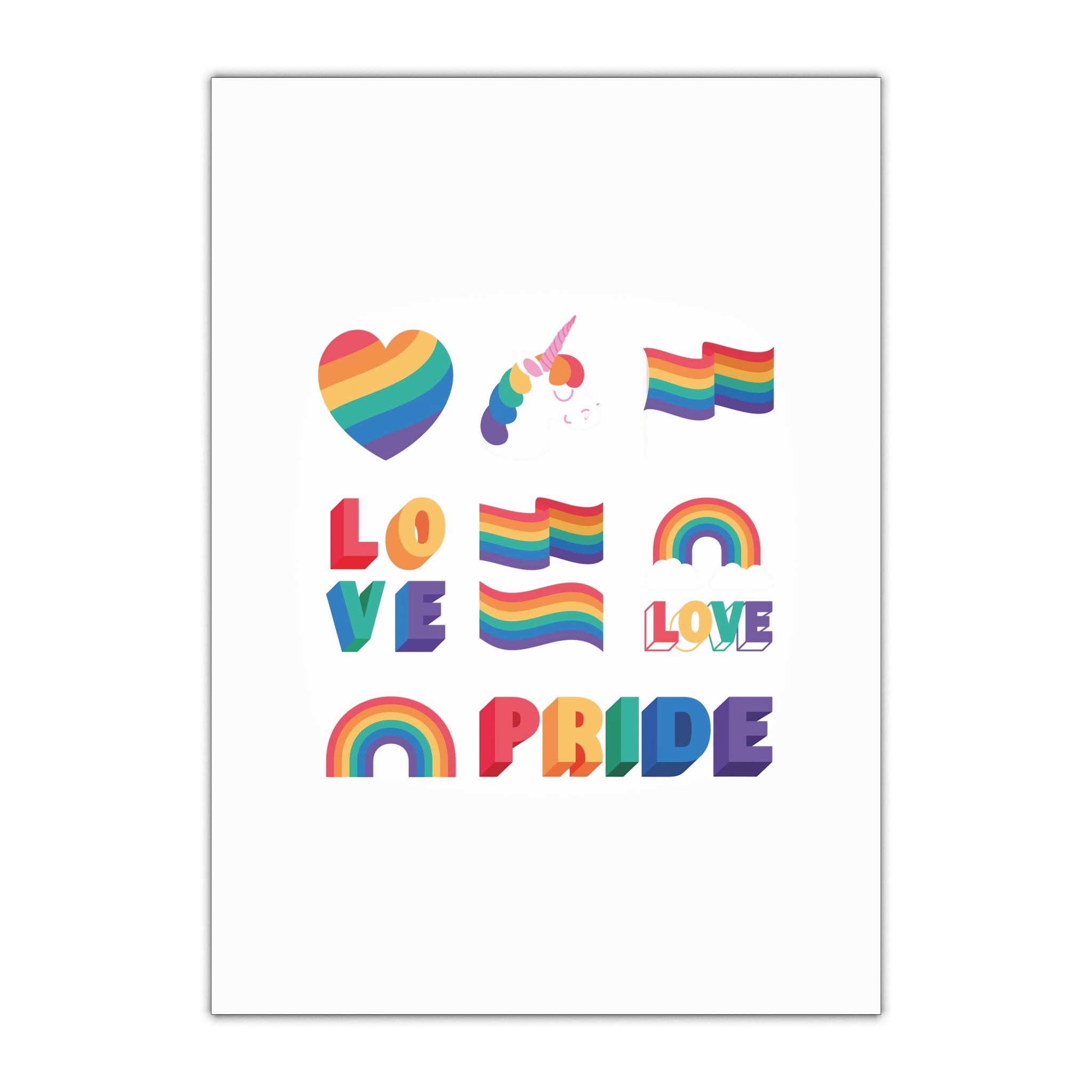 Set Ten Lgbtq Pride Items Gift Wrapping Paper Sheets 1pc
