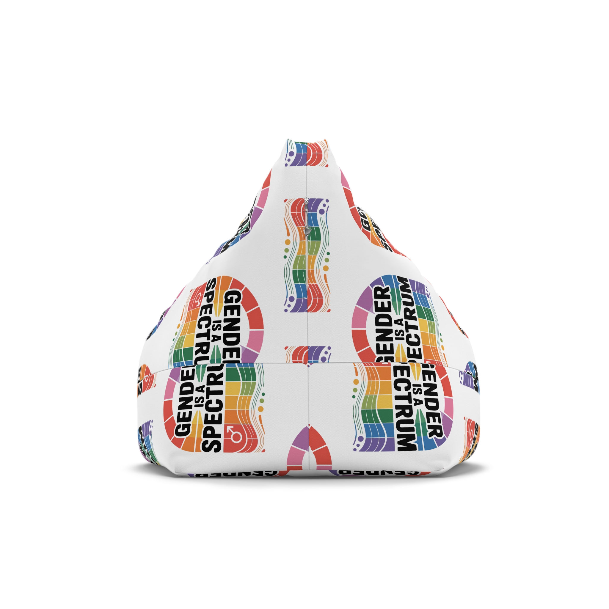 Gender Is Spectrum T Shirt Design Isolated White Background Bean Bag Chair Cover - Image 2