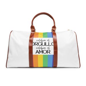 Happy Pride Month Rainbow Background Template Design Waterproof Travel Bag