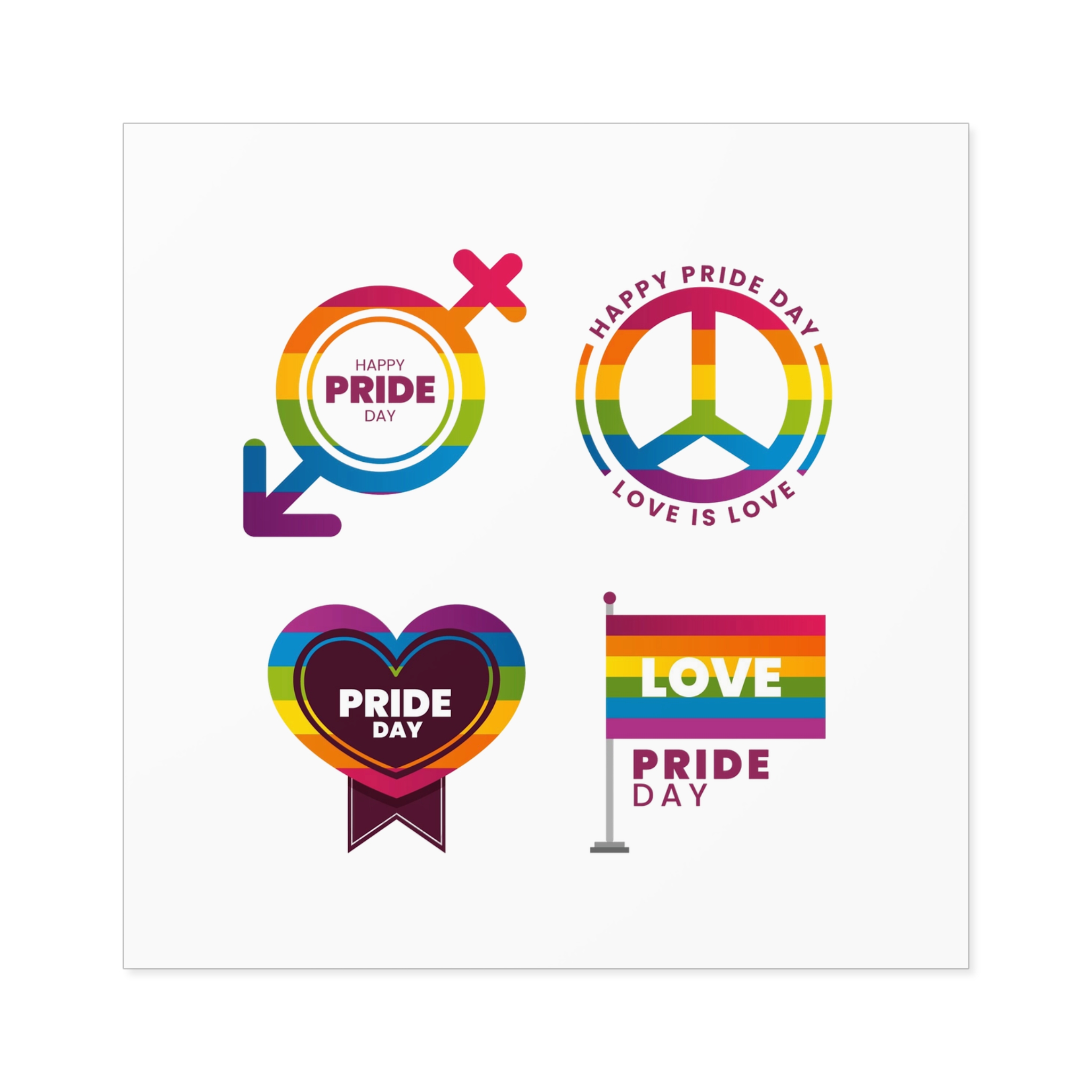Label Collection With Pride Day Theme (1) Laminate Stickers Square - Image 33