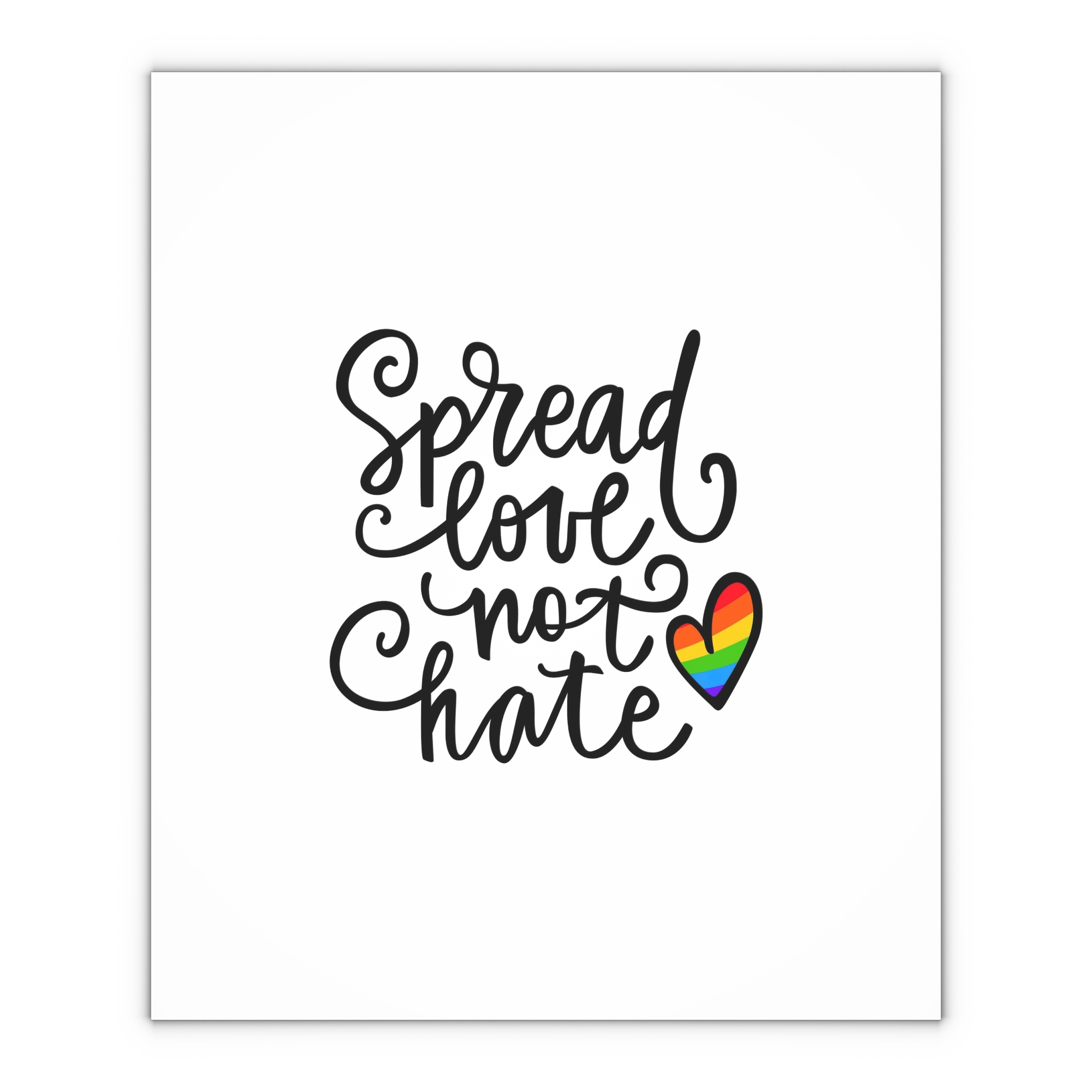 Lgbt Pride Gay Quote Rainbow Flag Heart Lgbtq Vector Quote Isolated White Background Lesbian Bisexual Transgender Concept Spread Love Hate Gift Wrapping Paper Sheets 1pc - Image 4