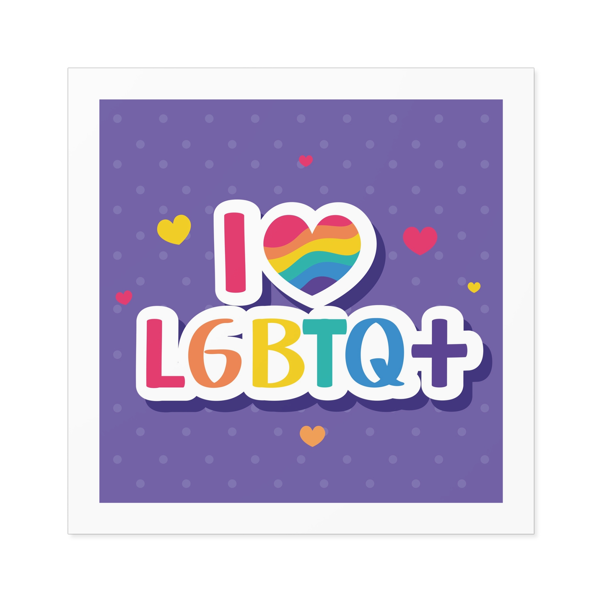 I Love Lgtbi Lettering Laminate Stickers Square - Image 49