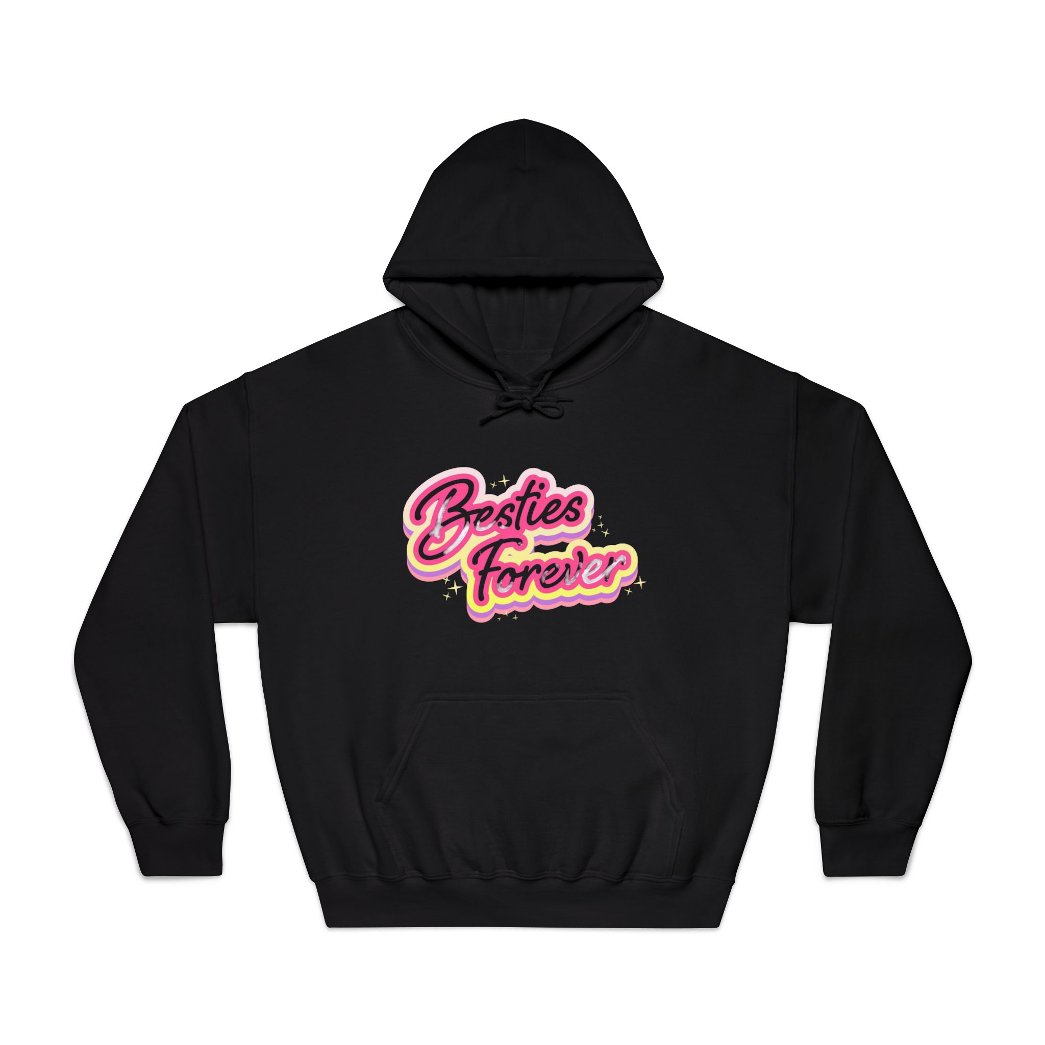 Pink Besties Forever Lettering Logo Unisex Dryblend Hooded Sweatshirt - Image 9