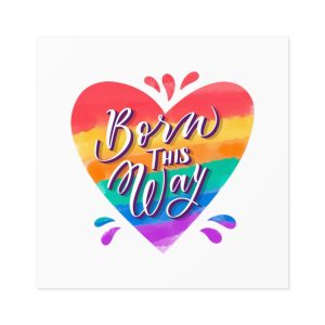 Hand Painted Watercolor Pride Day Lettering Laminate Stickers Square