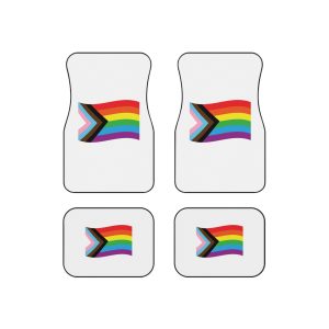 Vector Flat Cartoon New Lgbt Lgbtq Rainbow Flag Car Mats Set Of 4