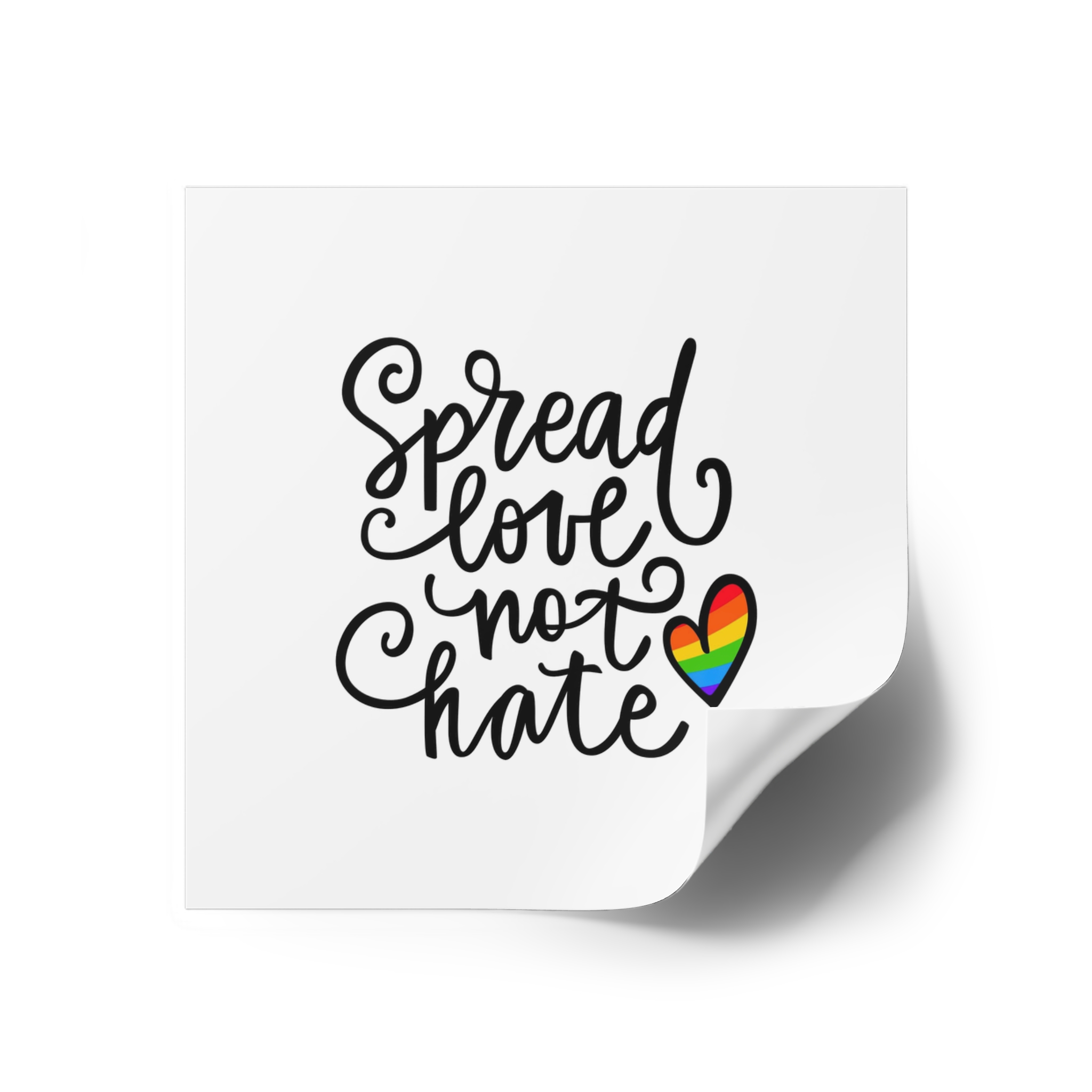 Lgbt Pride Gay Quote Rainbow Flag Heart Lgbtq Vector Quote Isolated White Background Lesbian Bisexual Transgender Concept Spread Love Hate Laminate Stickers Square - Image 26