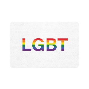 Lgbt Word Text Letter Rainbow Color Flag Isolated White Background Vector Illustration(1) Pet Food Mat 12x18