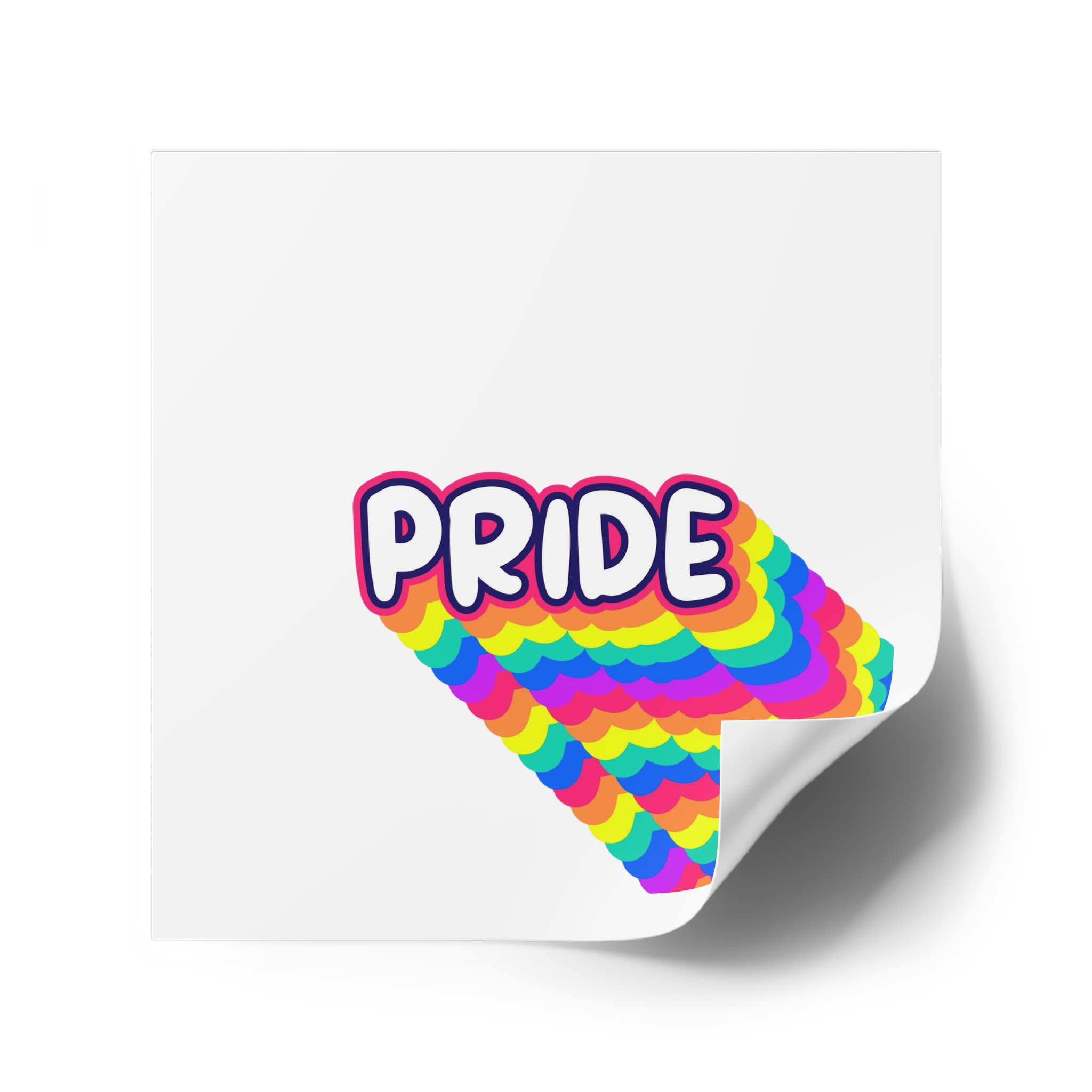 Pride Text Lettering Pride Month Celebration Poster Laminate Stickers Square - Image 74