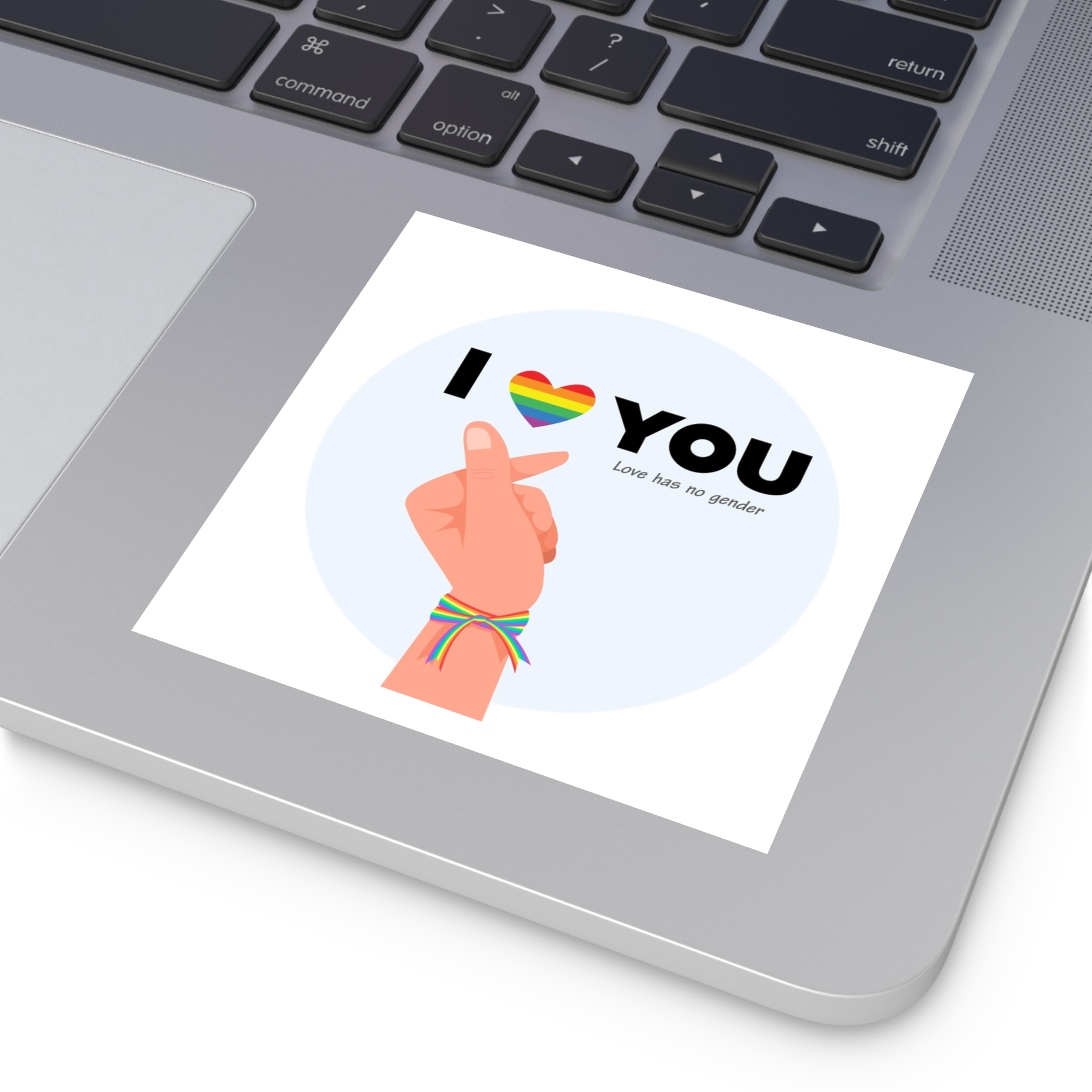 Inspirational Homosexual Pride Poster With Rainbow Heart Laminate Stickers Square - Image 19