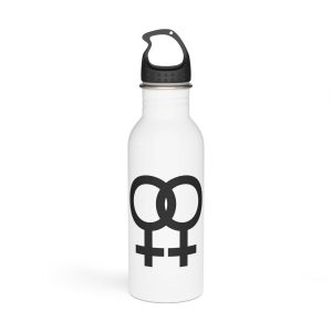 Female Gender Symbols Woman Sign Black Icons Design White Background Lgbt Pride Month Lesbian Stainless Steel Water Bottle