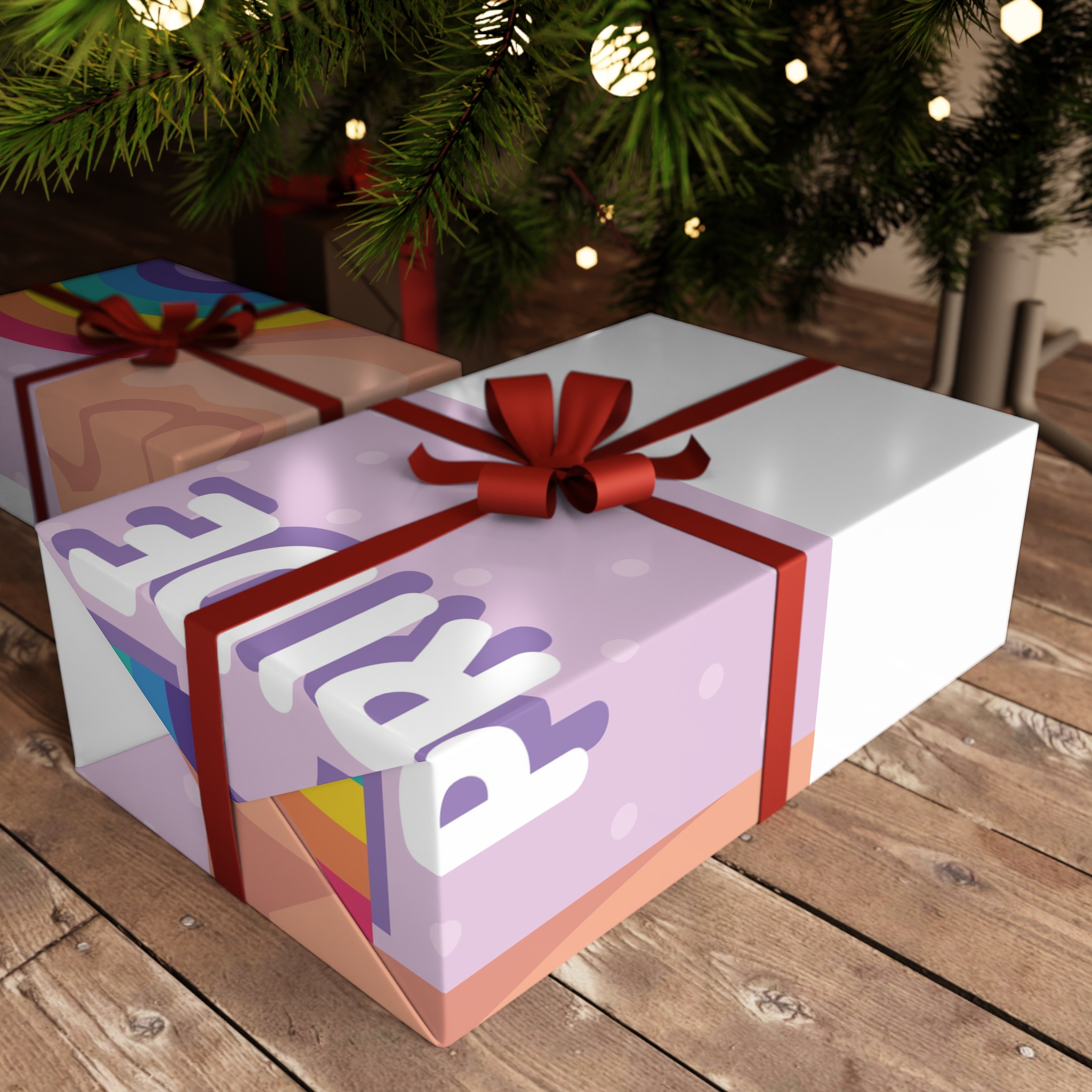 Pride Lettering With Rainbow Card Gift Wrapping Paper Sheets 1pc - Image 3