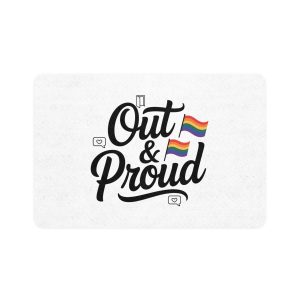 Out Proud T Shirt Design Isolated White Background(1) Pet Food Mat 12x18