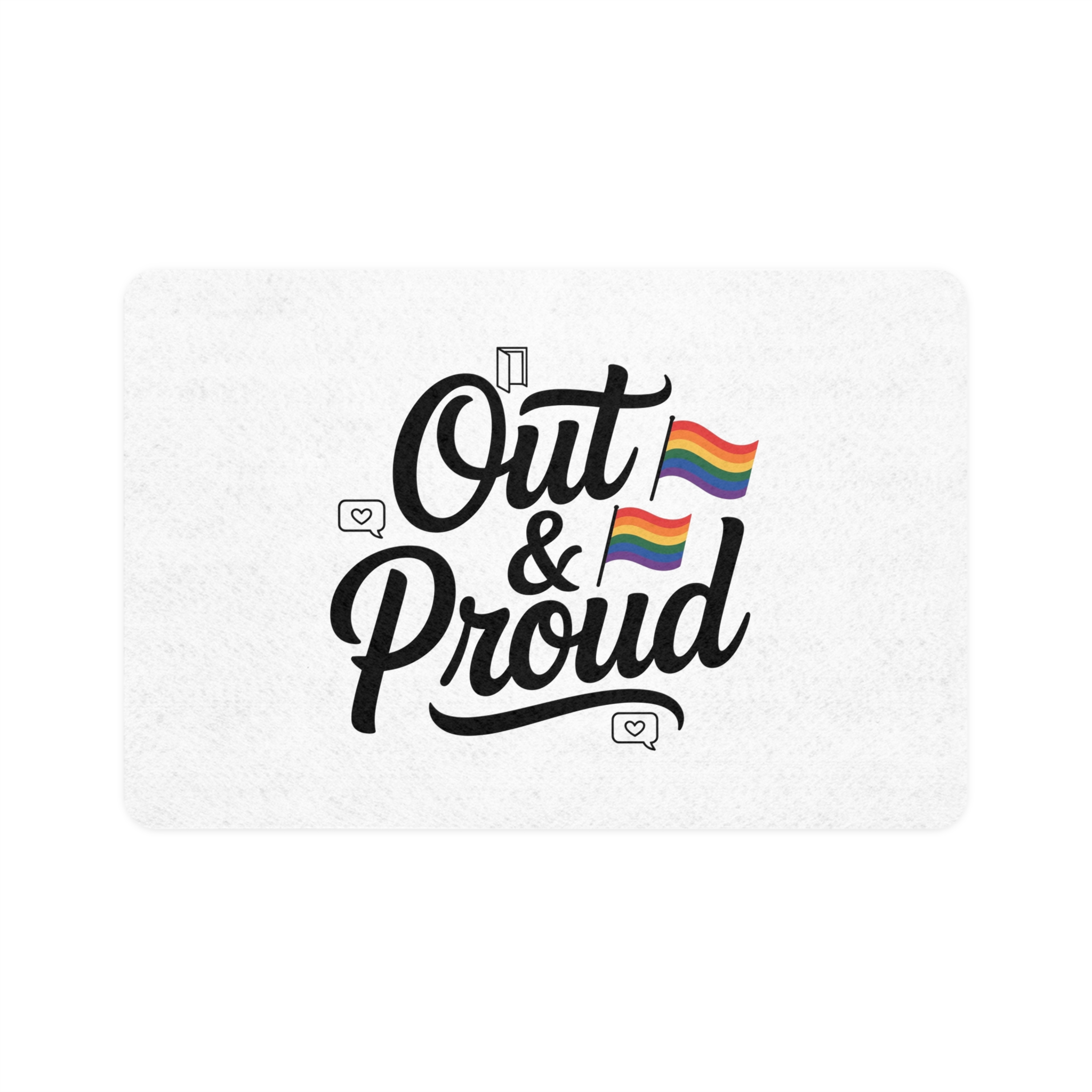 Out Proud T Shirt Design Isolated White Background(1) Pet Food Mat 12x18