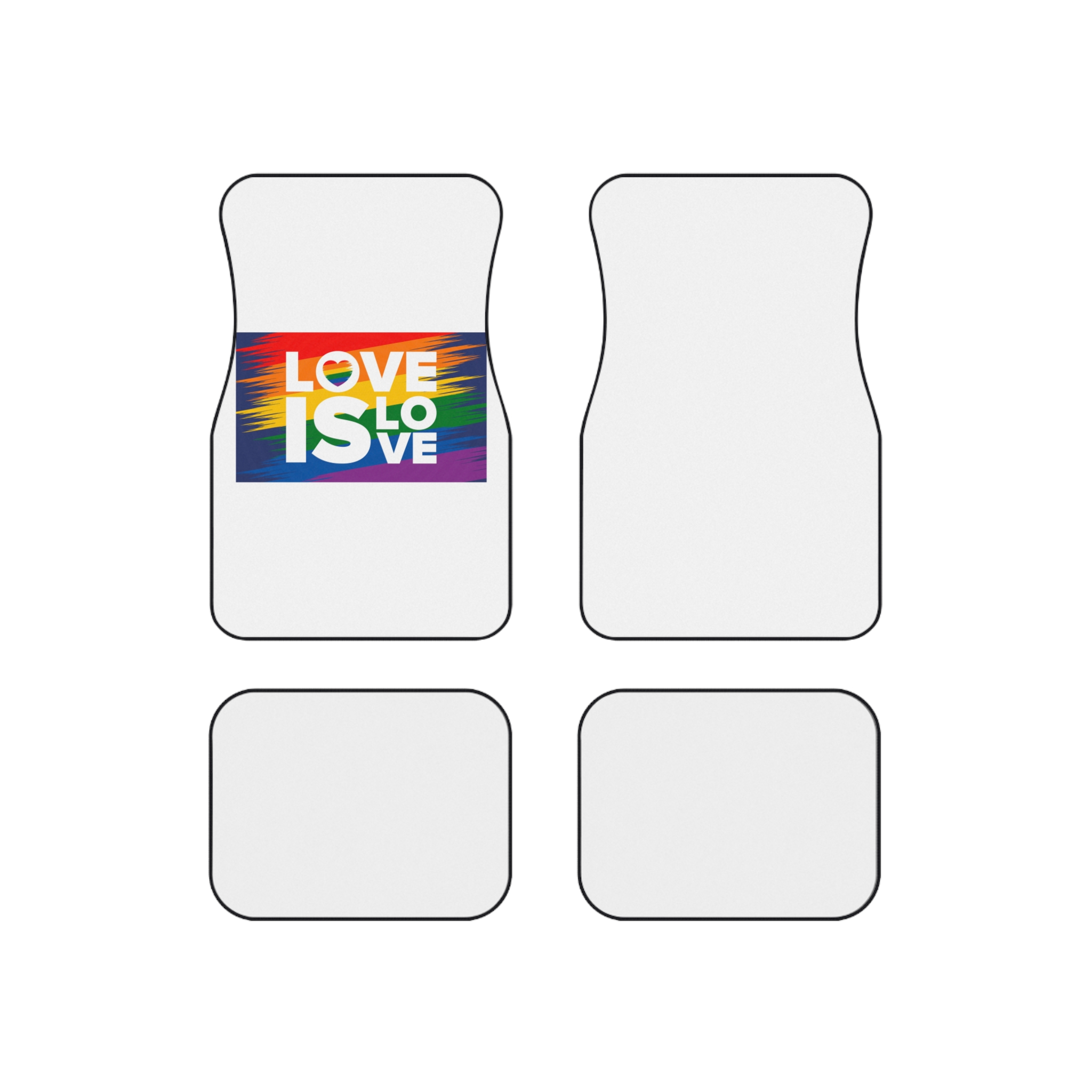 Lgbt Pride Month June Lesbian Gay Bisexual Transgender Lgbt Rainbow Flag Vector Illustration Car Mats Set Of 4
