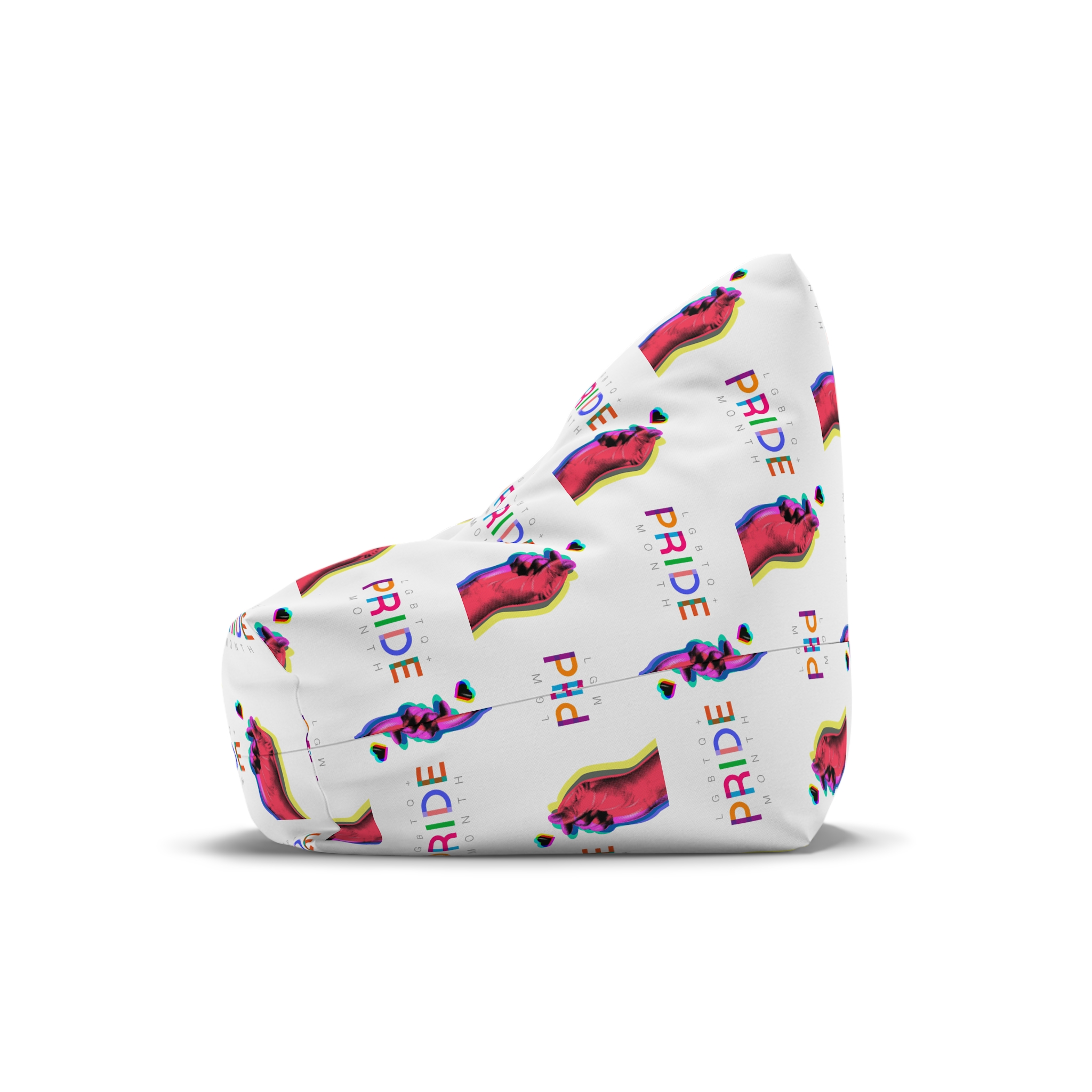 Pride Month Lgbtq Banner Gay Pride Month Rainbow Color Flat Design Hand Together Love Sign Typography Bean Bag Chair Cover - Image 4