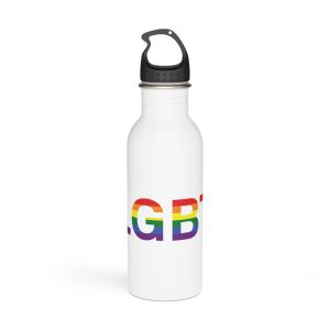 Lgbt Word Text Letter Rainbow Color Flag Isolated White Background Vector Illustration(1) Stainless Steel Water Bottle