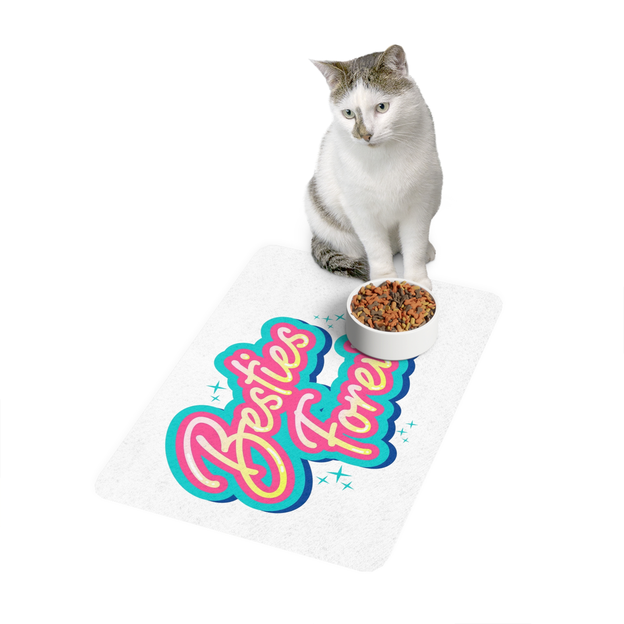 Besties Forever Lettering Logo Pet Food Mat 12x18 - Image 3