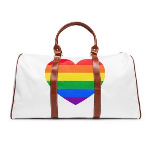 Gay Pride Flat Heart Shape Waterproof Travel Bag