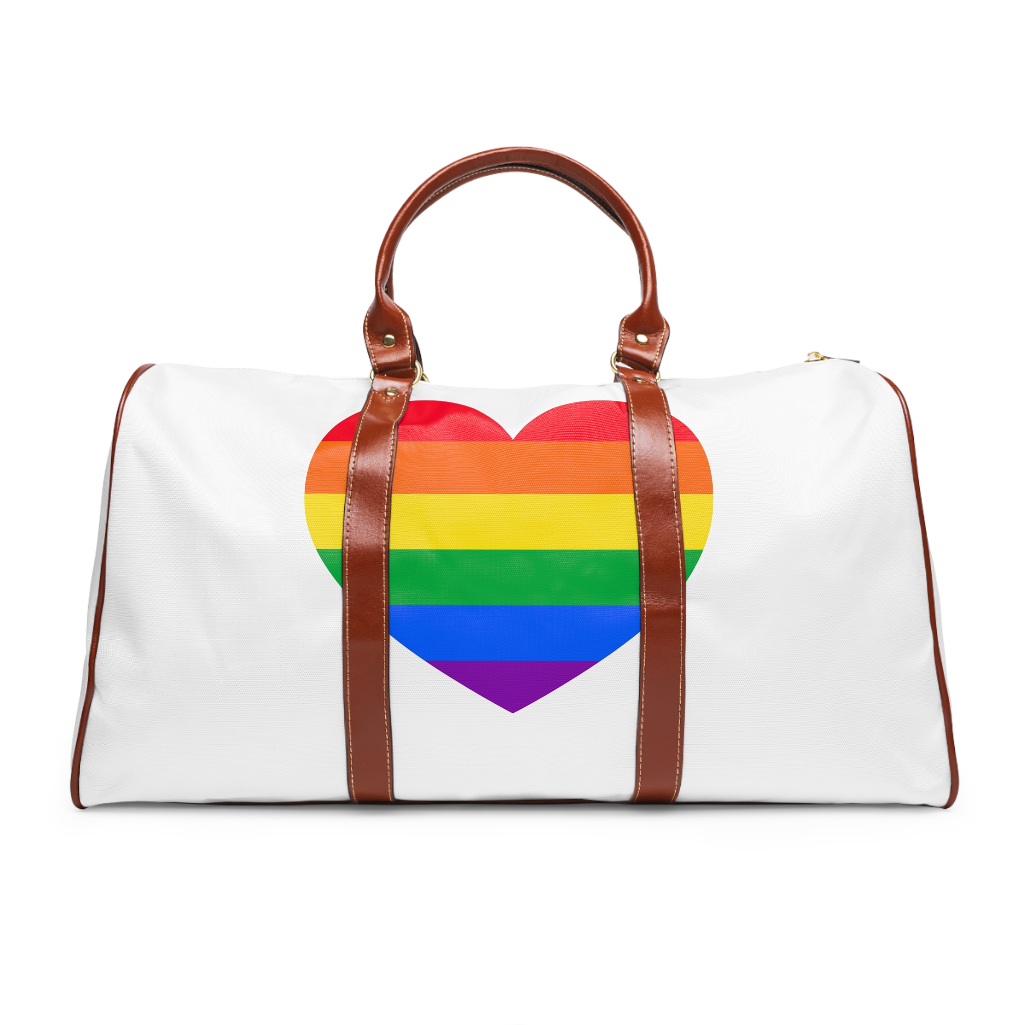 Gay Pride Flat Heart Shape Waterproof Travel Bag