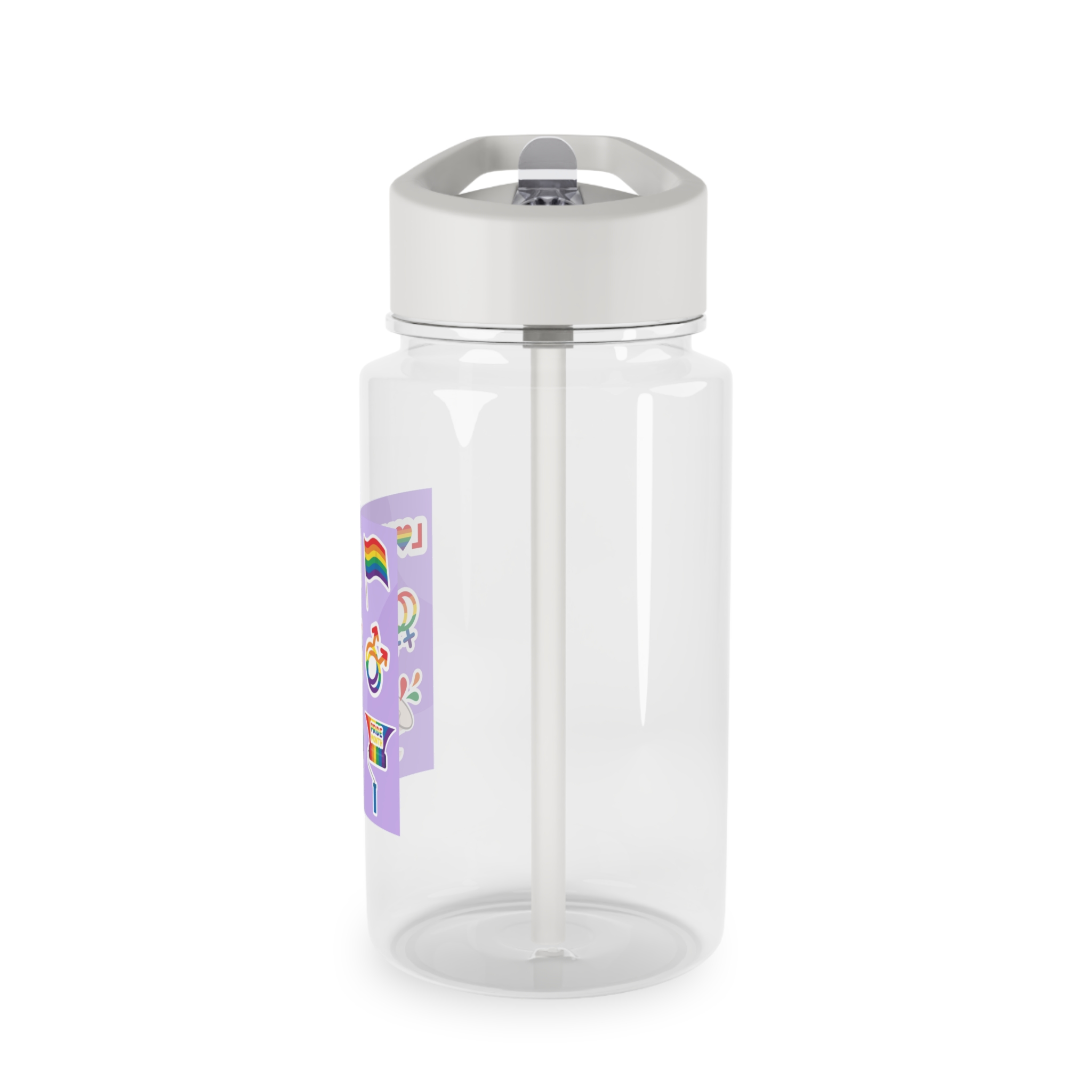 Pride Month Stickers Lgbtq Rainbow Flag Cute Flat Illustrations Tritan Water Bottle - Image 3