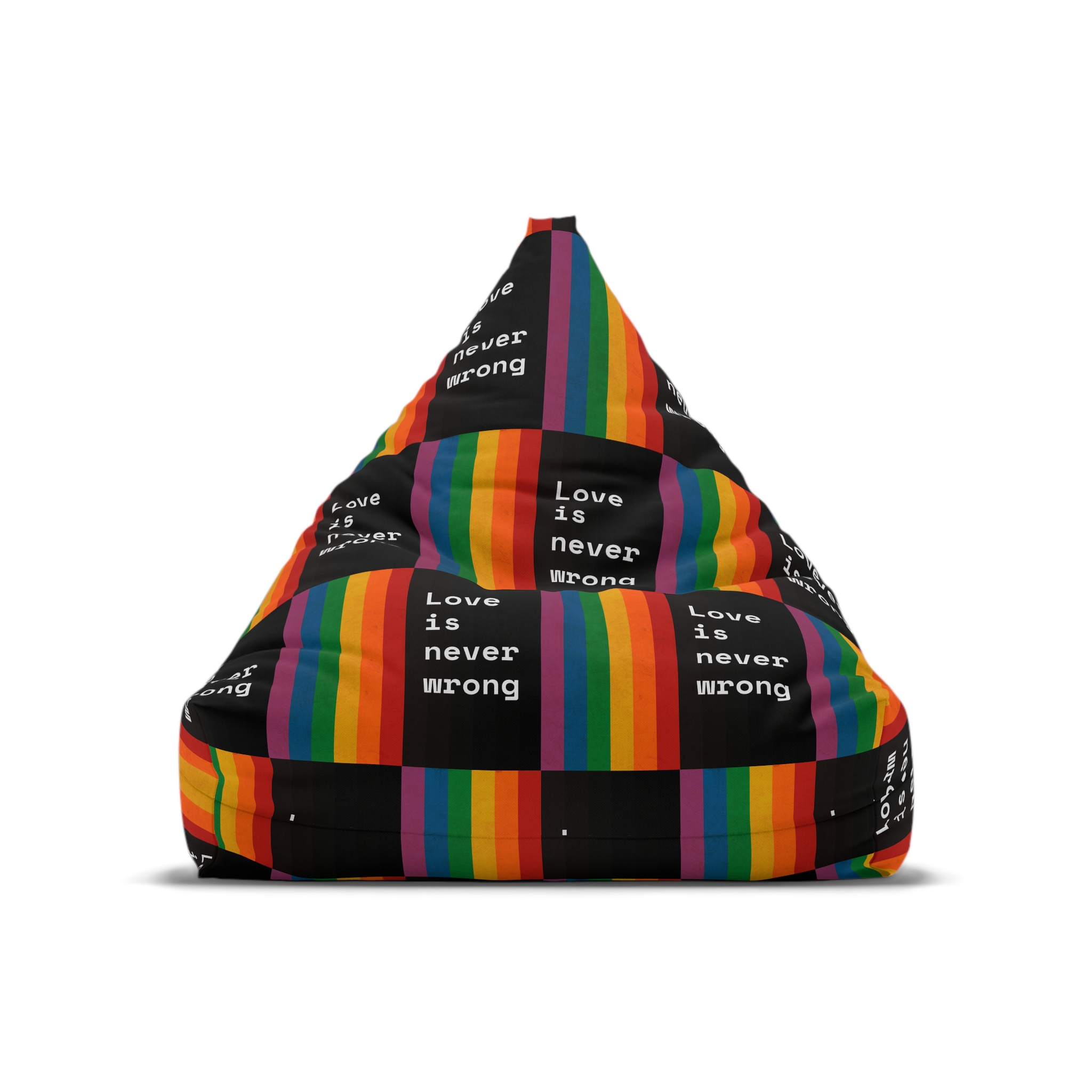 Rainbow With Love Is Never Wrong Concept Pride Month Bean Bag Chair Cover - Image 5