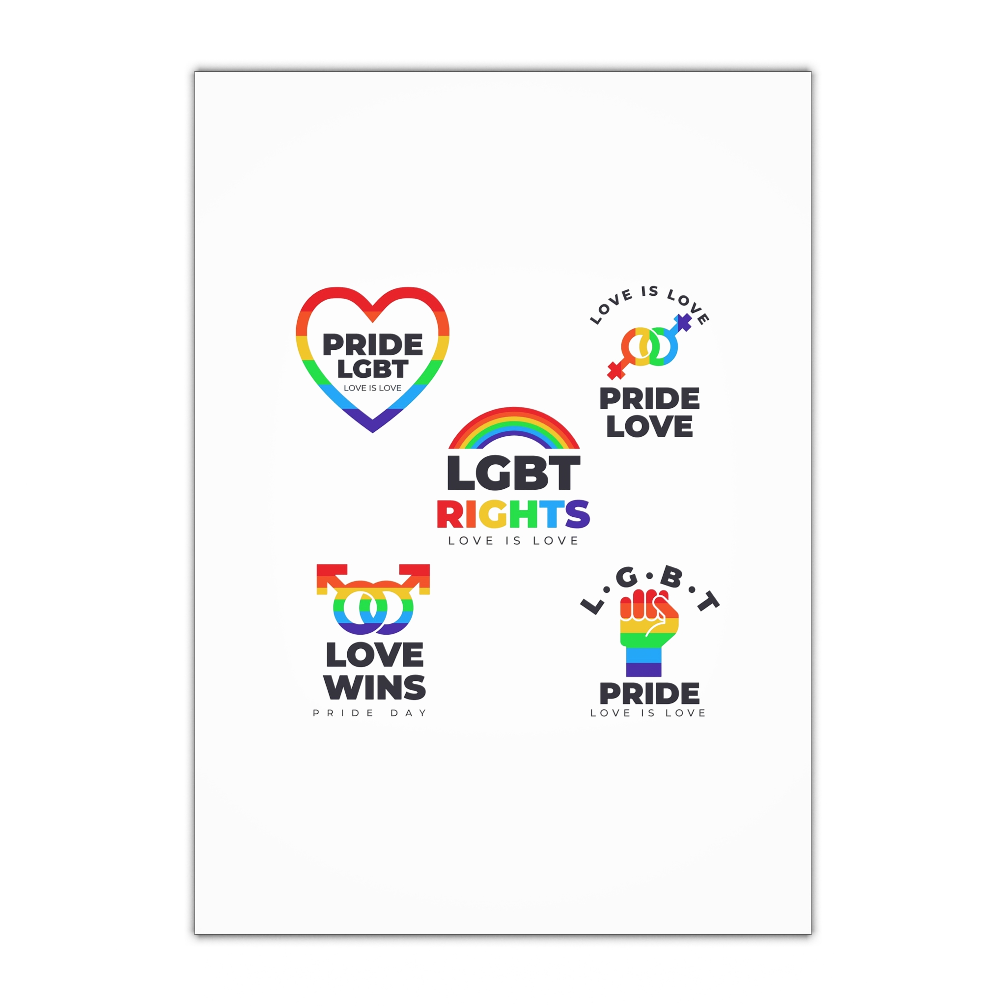 Pride Day Badges Collection Gift Wrapping Paper Sheets 1pc