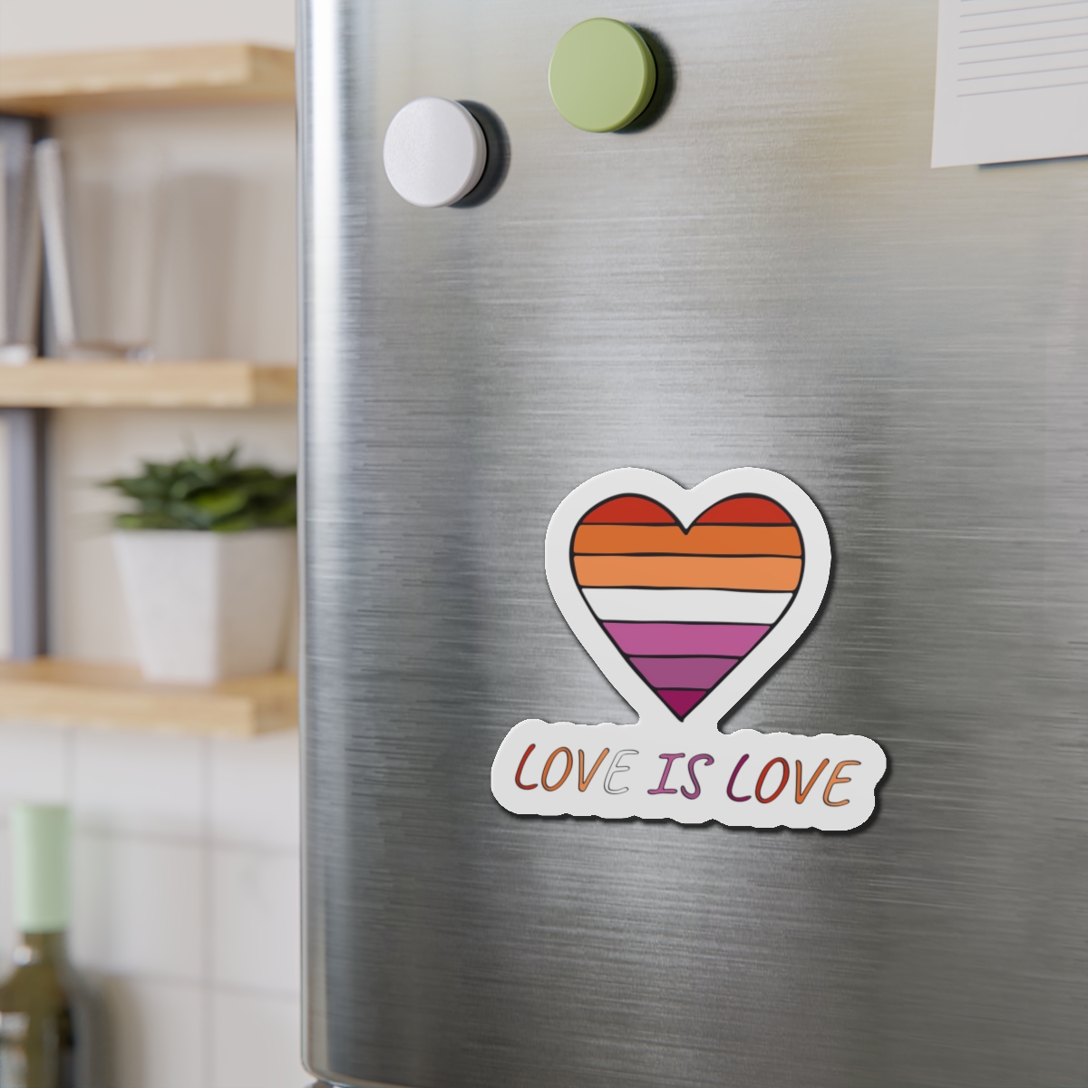 Colorful Heart Shape Lesbian Pride Flag Happy Pride Day Lgbtqia Community Pride Month Vector Hand Drawn Doodle Posters Stickers Logo Cards(1) Die Cut Magnets - Image 12