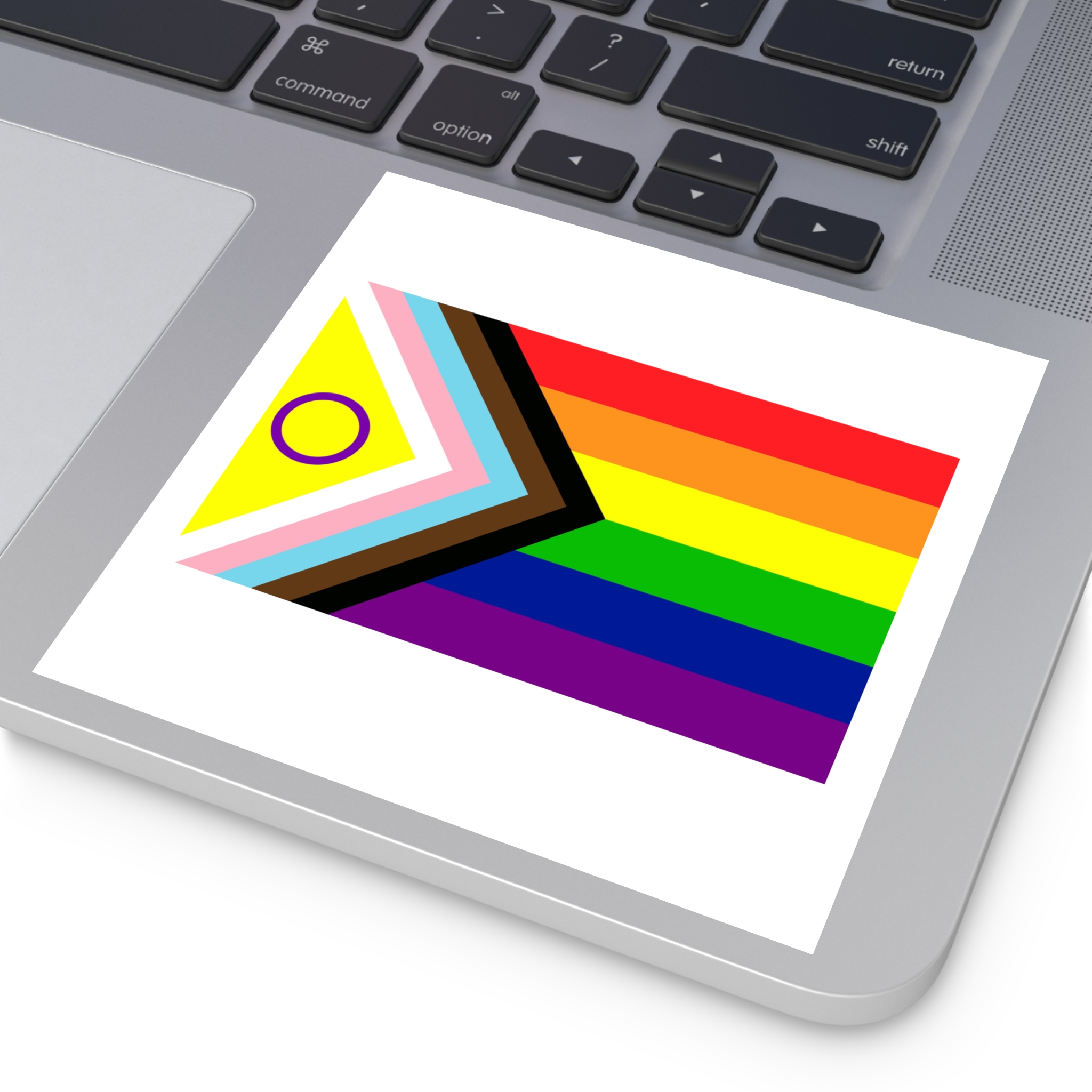 Lgbtq Pride Flag New Lgbtq Pride Flag Vector Updated Intersex Inclusive Progress Pride Flag Laminate Stickers Square - Image 39